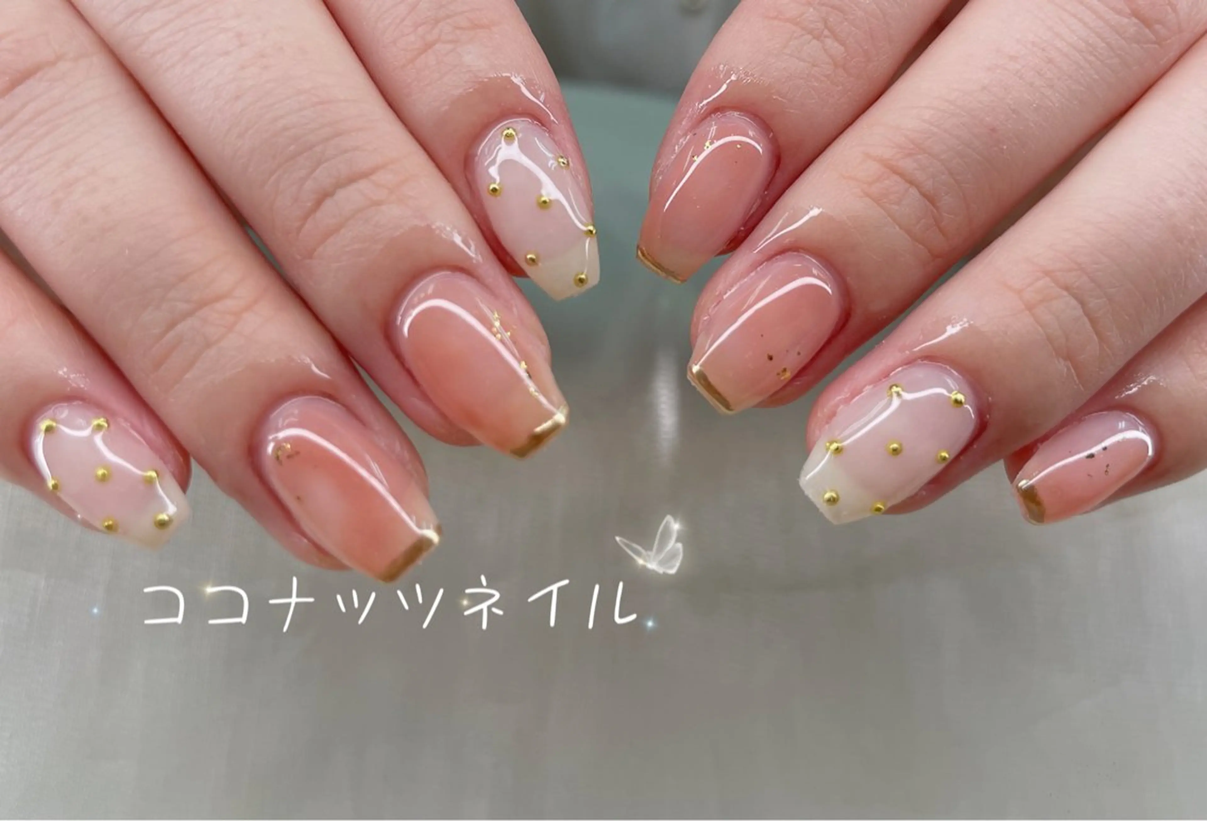 ネイル べっ甲ネイル フレンチネイル キラキラネイル マグネットネイル 大理石ネイル(マーブル) ハンドネイル 神田 ココナッツのネイルデザイン