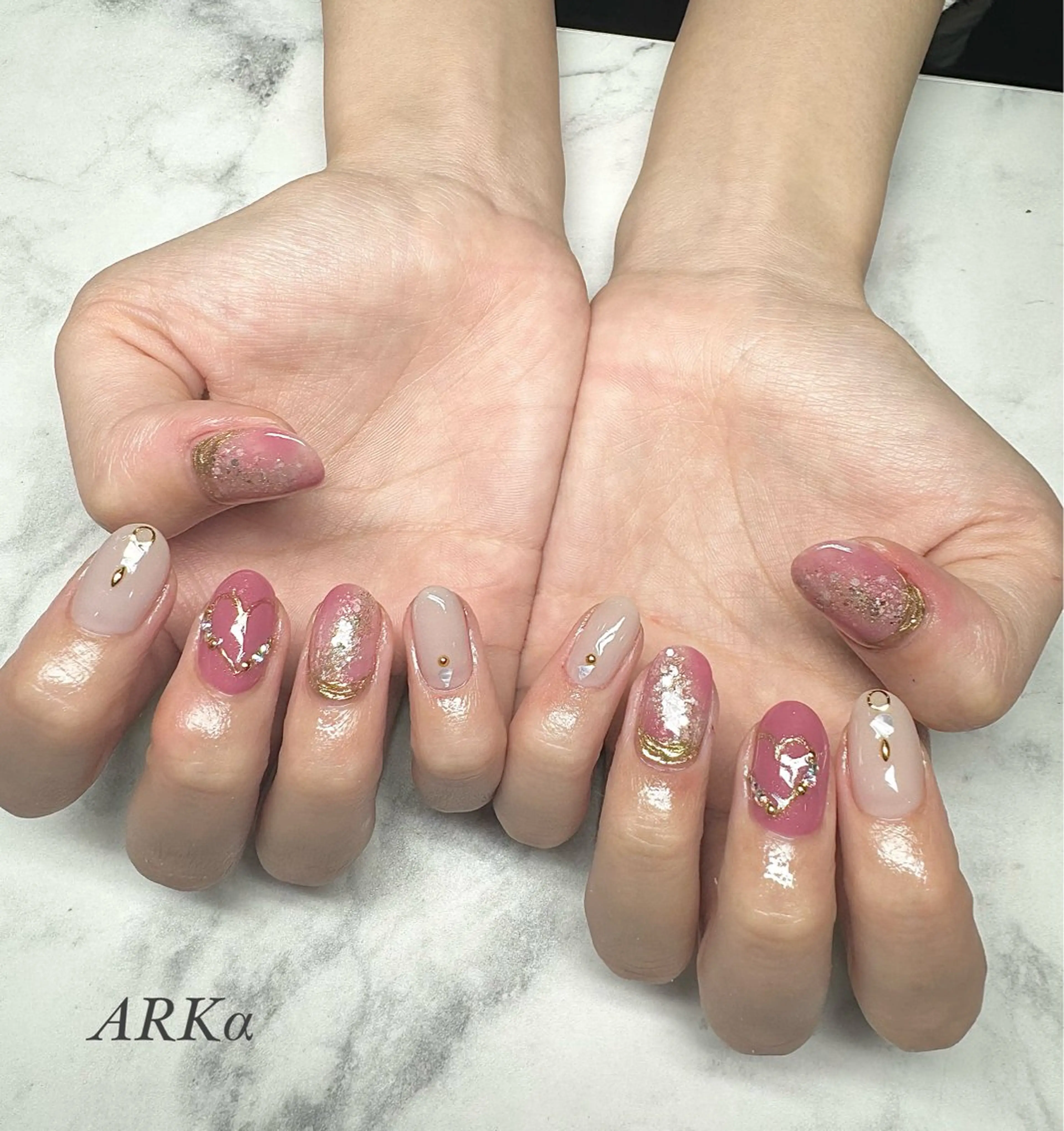 ネイル ミラーネイル ハンドネイル Nailsalon ARKαのネイルデザイン