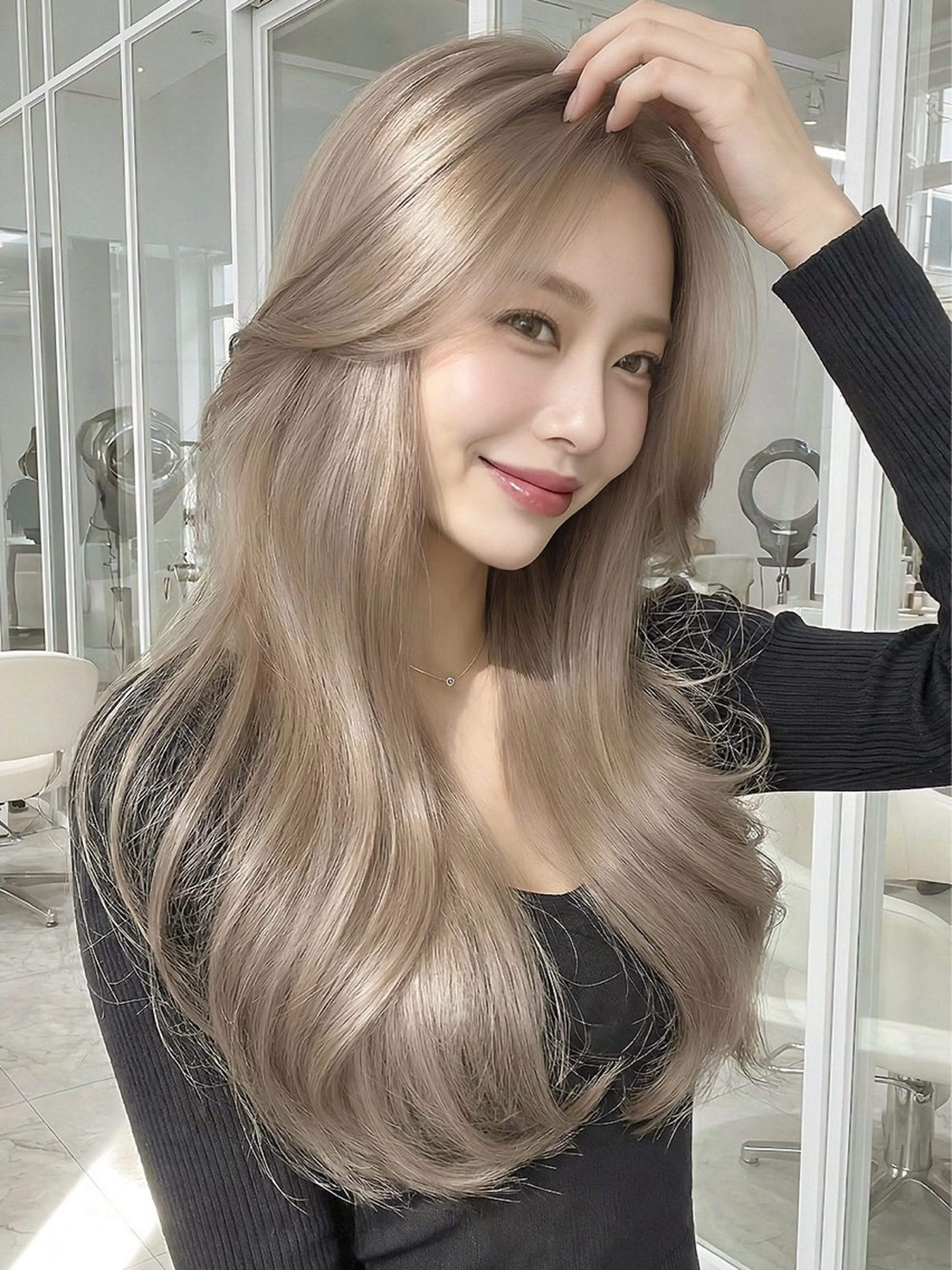 ミディアム 前髪&顔周りカット/ 韓国レイヤー/シバタのヘアスタイル