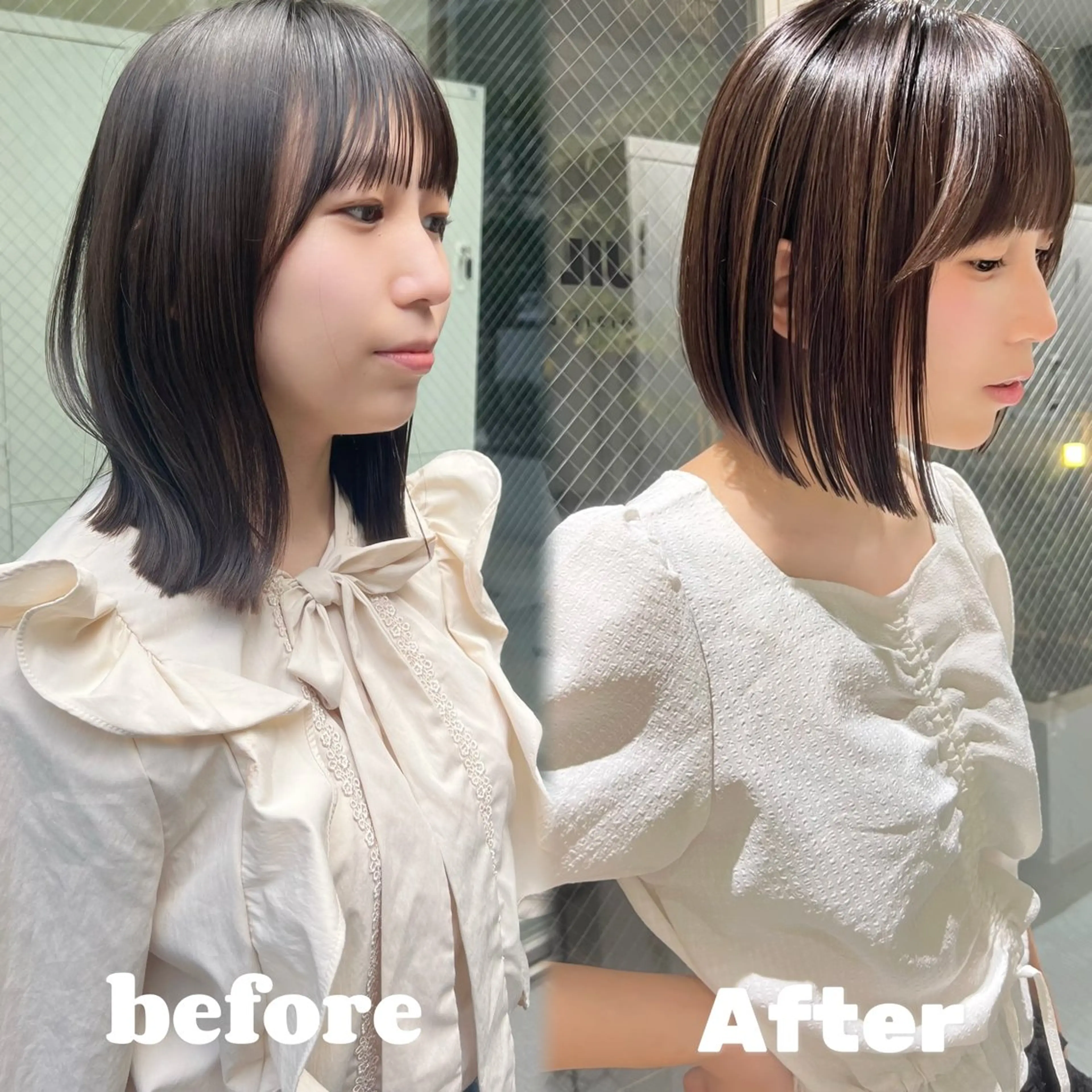 ショート ボブ トリートメント カット 小顔ボブ jilblanカホのヘアスタイル