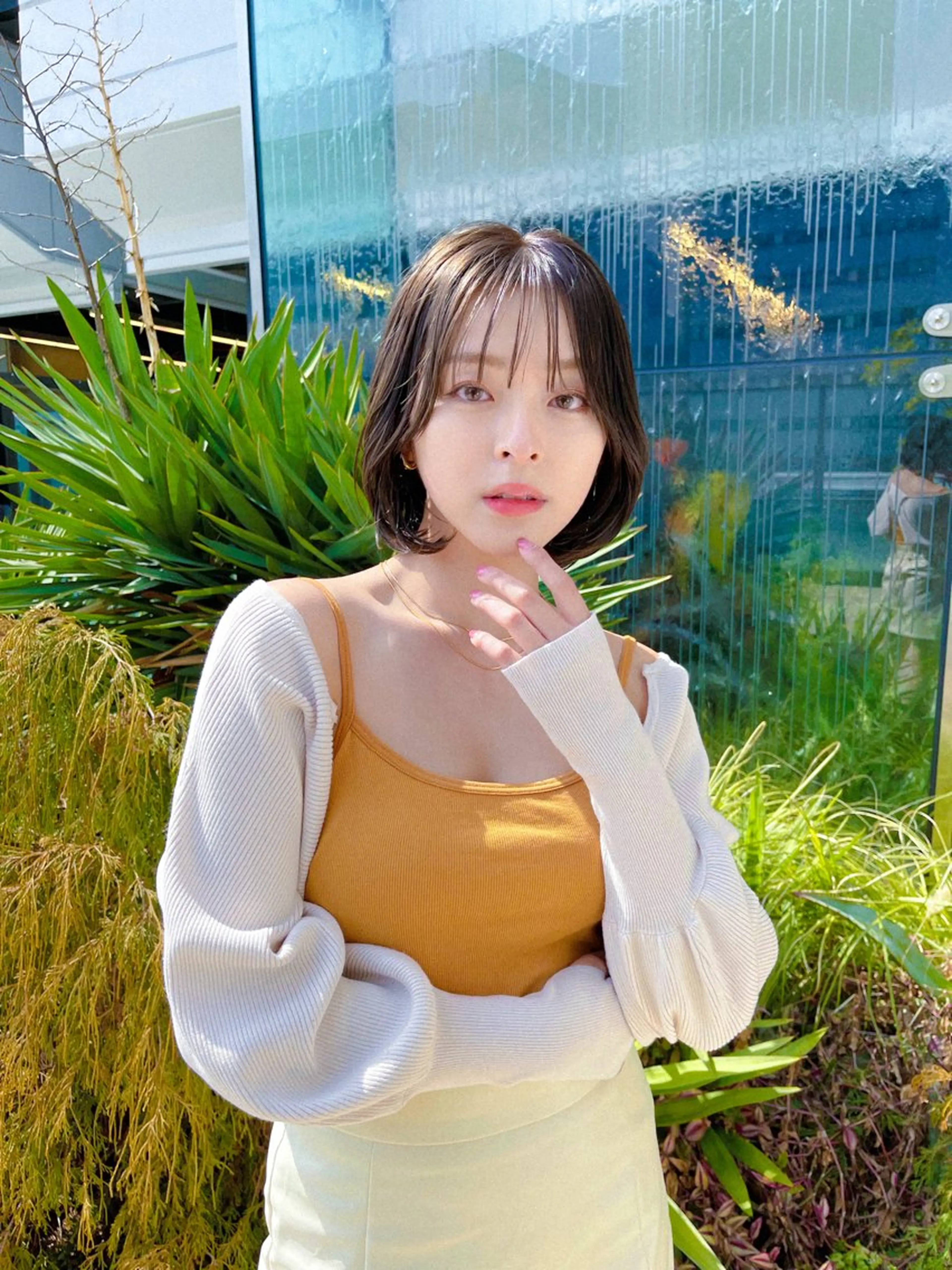 ショート カラー 韓国風ヘア カット ヘアカラー ムラ修正💎 艶髪ハイトーン💎のヘアスタイル