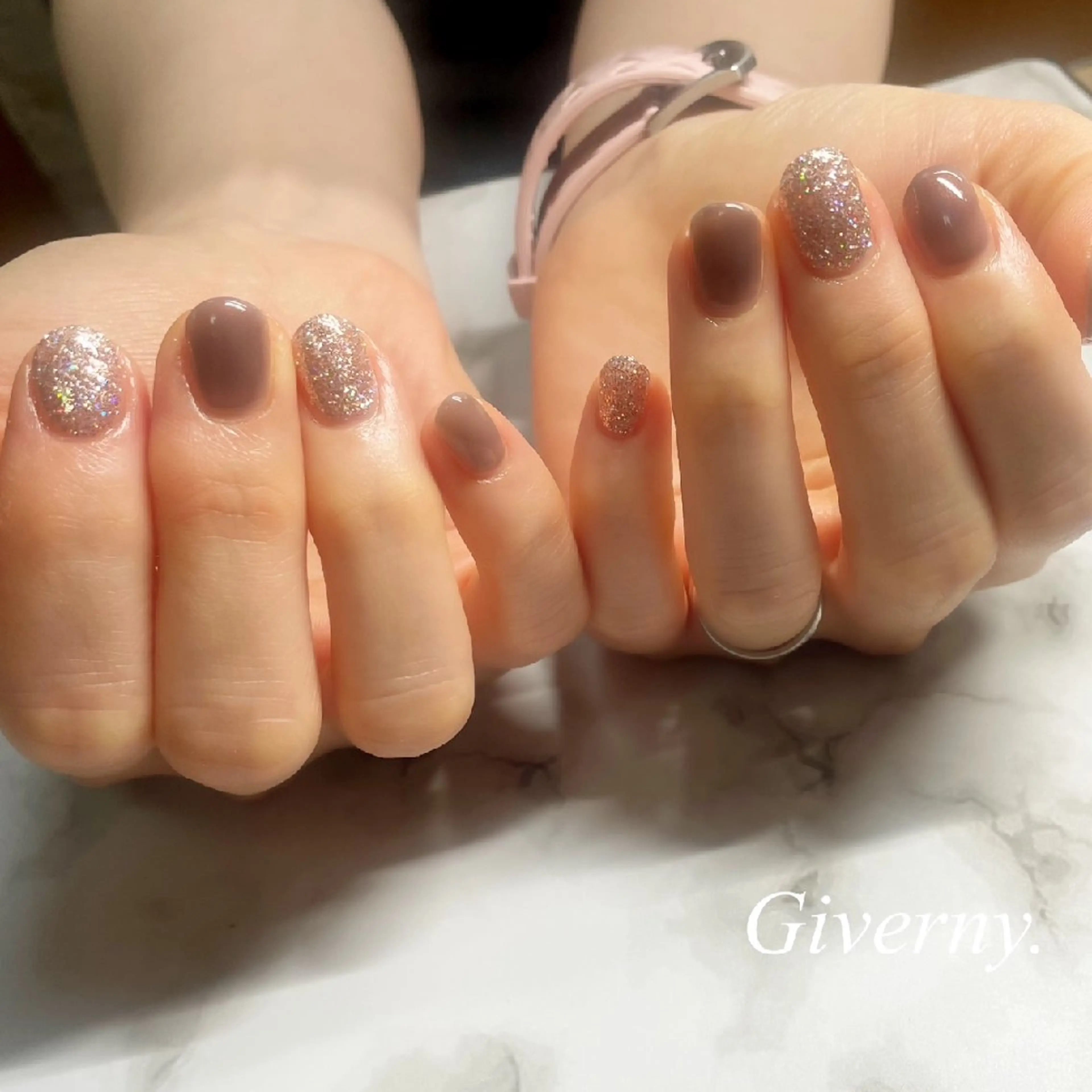 メンズ ネイル ラメ(グリッター) ワンカラーネイル ハンドネイル Giverny .のネイルデザイン