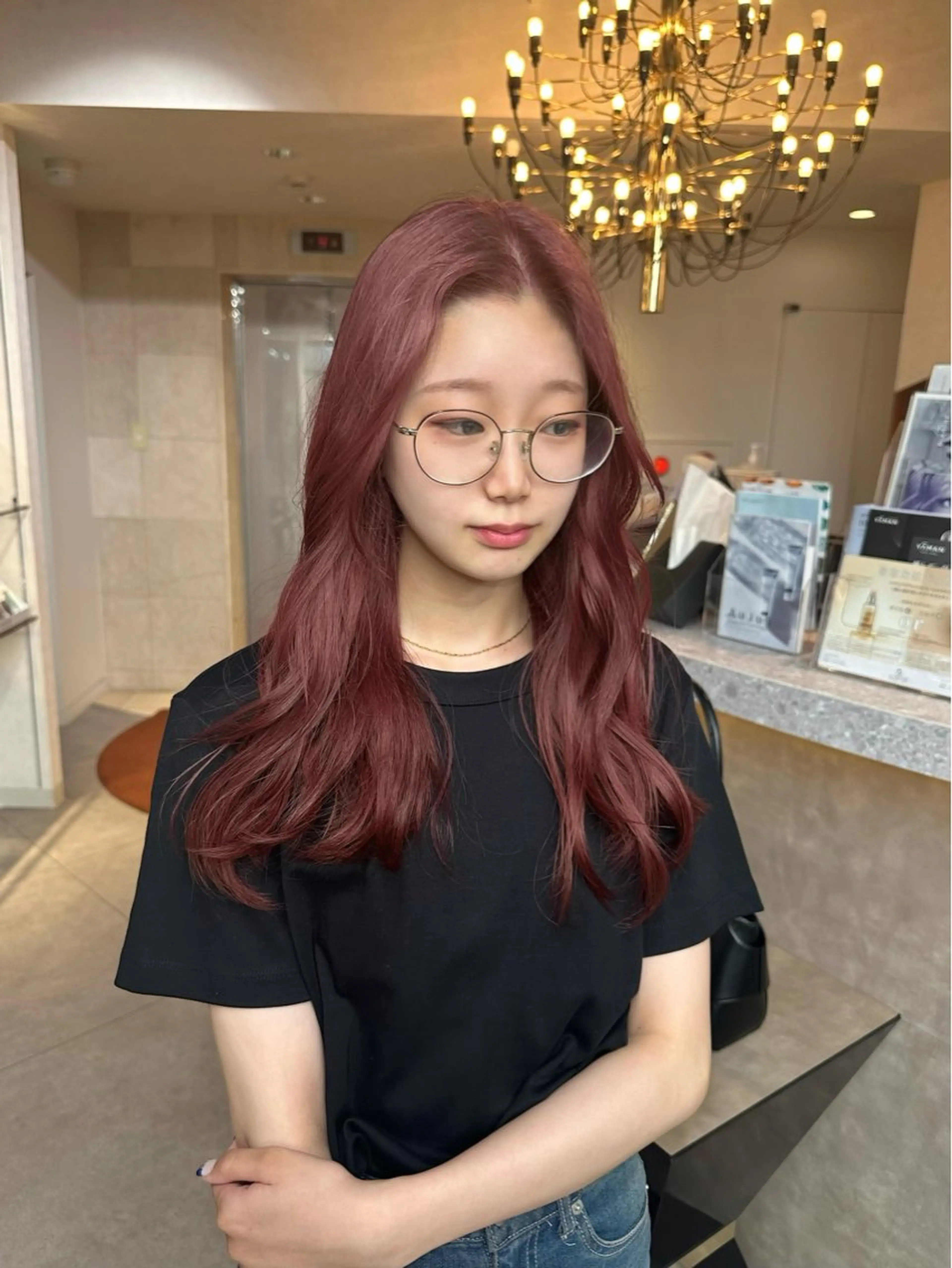 ロング カラー カット ヘアカラー トリートメント 韓国/レイヤー/ 透明感🩶ひかる🩶のヘアスタイル