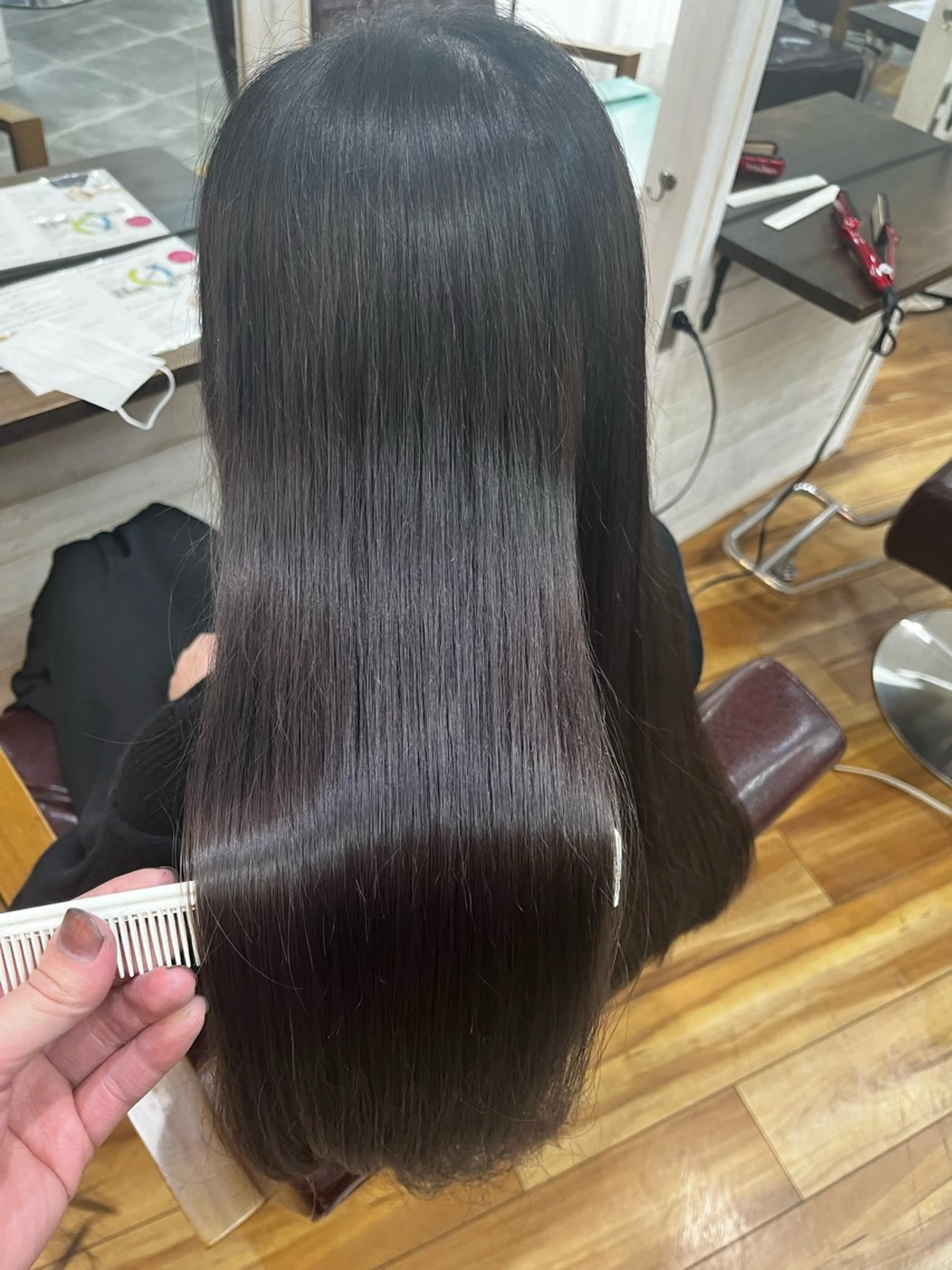 ロング カラー ブラウンカラー 髪質改善 トリートメント ヘアカラー トリートメント SOYON西大寺店所属・ダブルカラー/ 髪質改善💎安藤のヘアスタイル