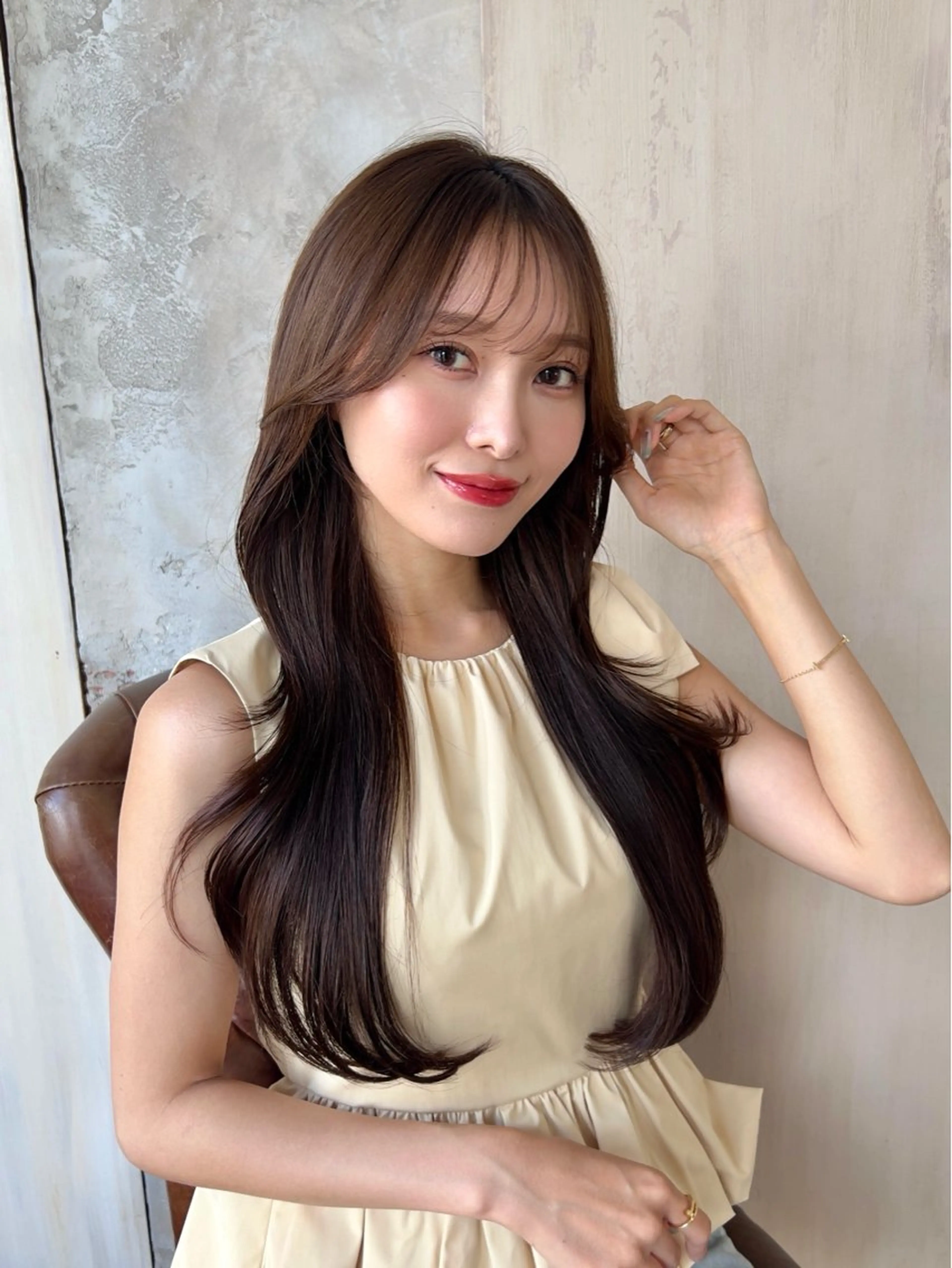 ロング ロングレイヤー くびれヘア 顔周りカット レイヤーカット ロング 🧡くびれヘア/前髪 顔周り🧡久原結衣のヘアスタイル