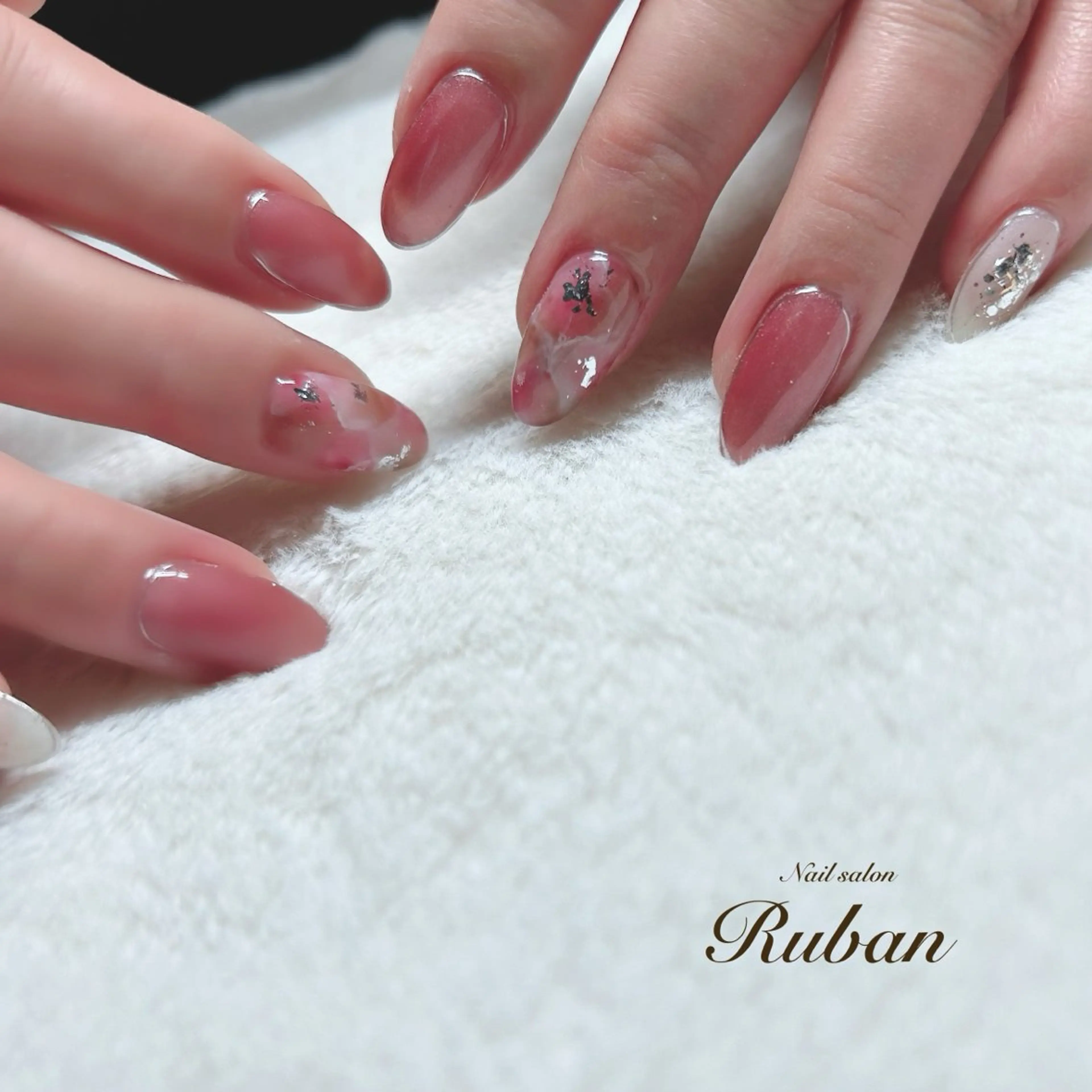 ネイル アートネイル 長さ出し 持ち込み ニュアンスネイル Nail salon Ruban所属・Nail salon Rubanのネイルデザイン