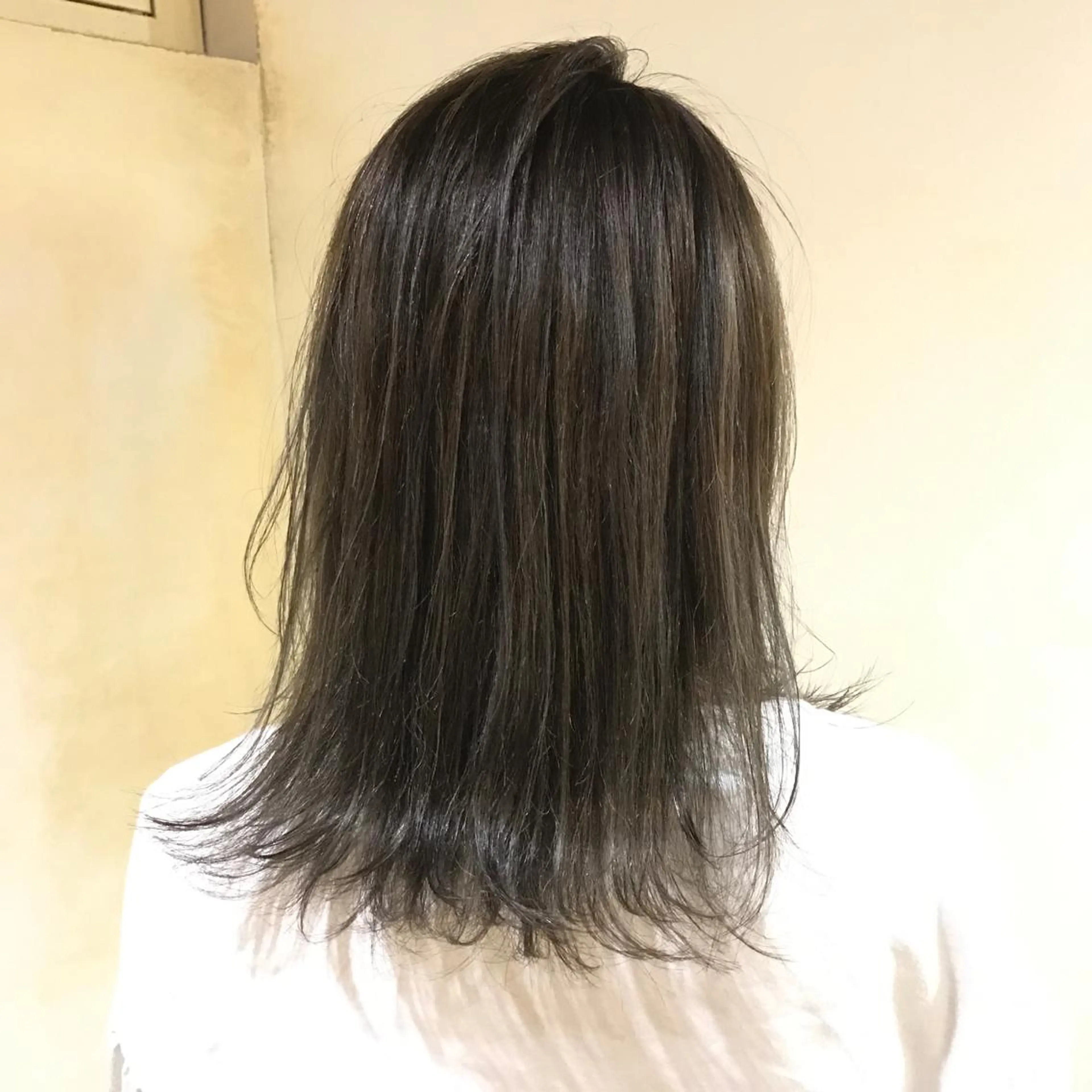 ミディアム アッシュ ハイライト こう ちゃんのヘアスタイル
