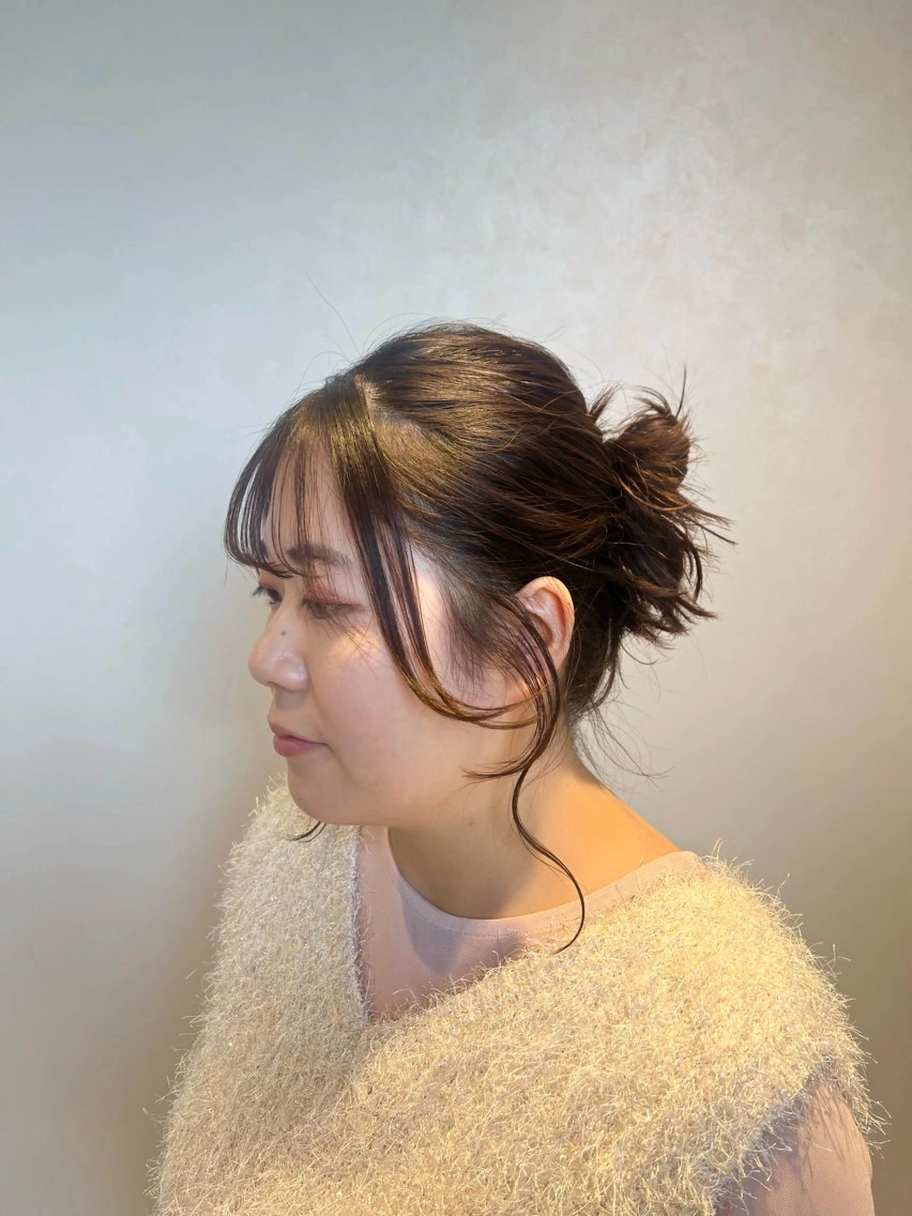 ショート お団子ヘア ヘアセット SALOWIN大宮crest所属・大宮レイヤーカット× 透明感カラー　rioのヘアスタイル