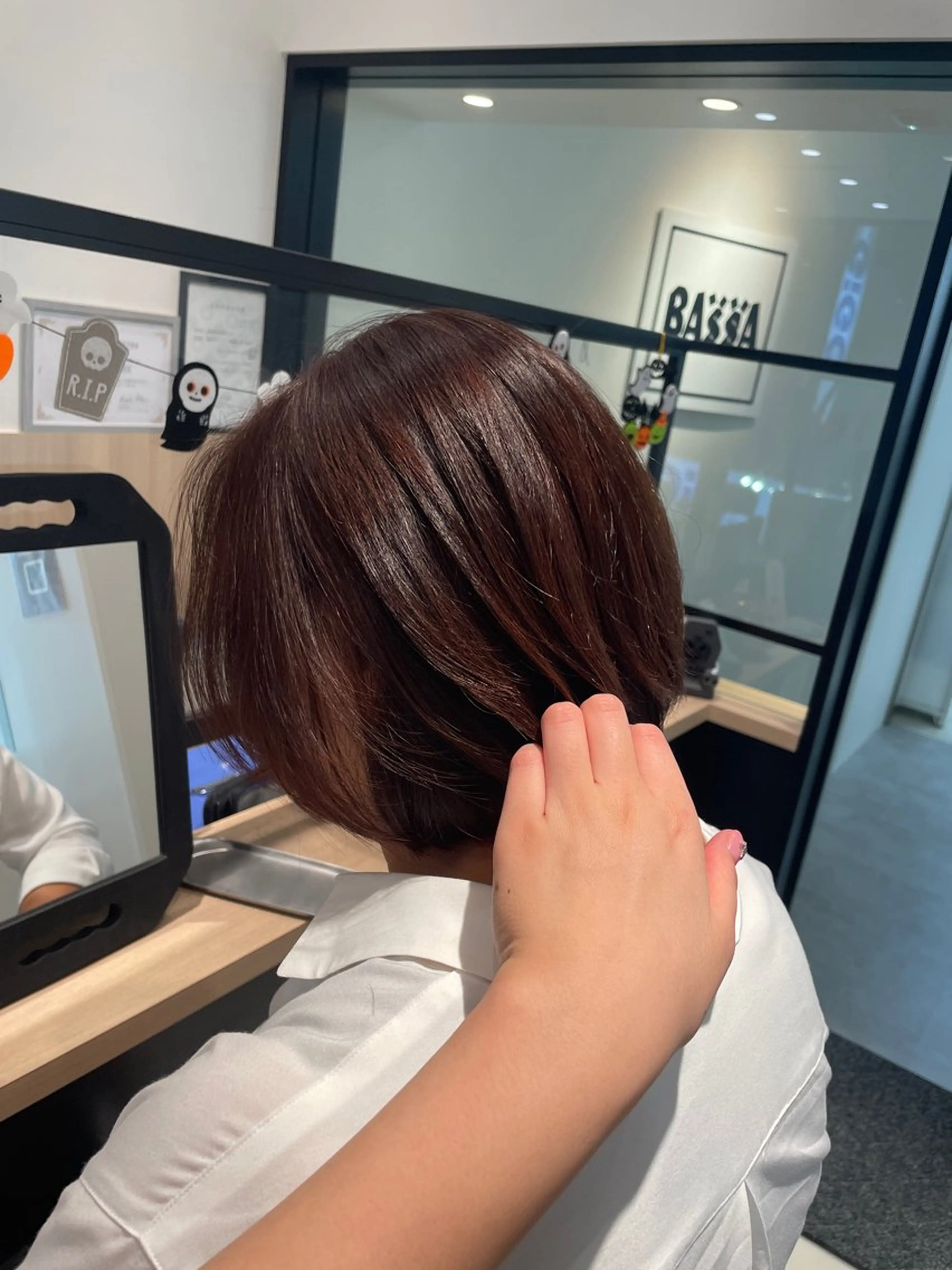 ミディアム カラー ブラウンカラー ボブ レイヤーカット 髪質改善✨艶カラー 🎀moka🎀のヘアスタイル