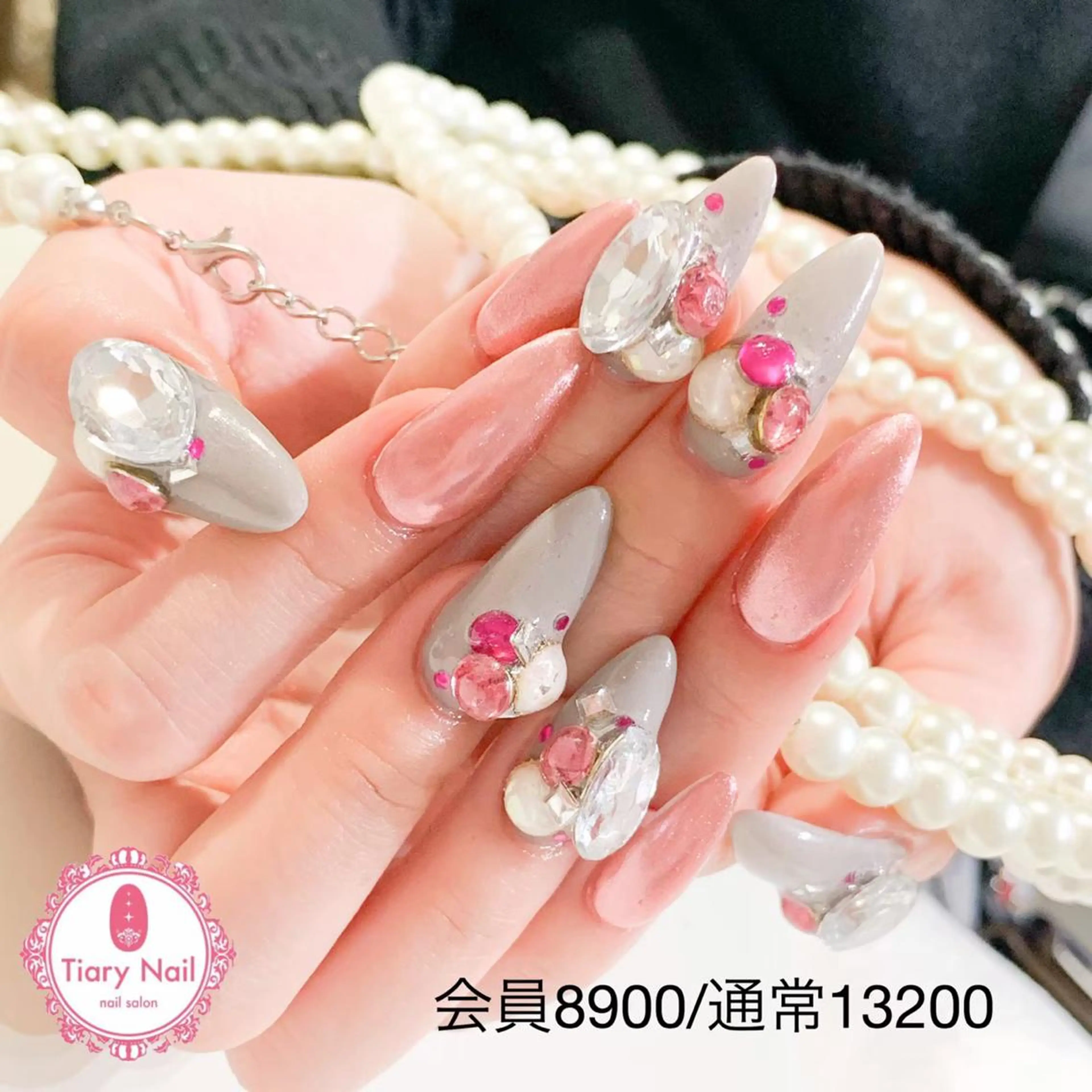 ネイル 桜ネイル 長さ出し スカルプネイル 春ネイル ハンドネイル 💗🪽Tiary Nail🪽💗のネイルデザイン