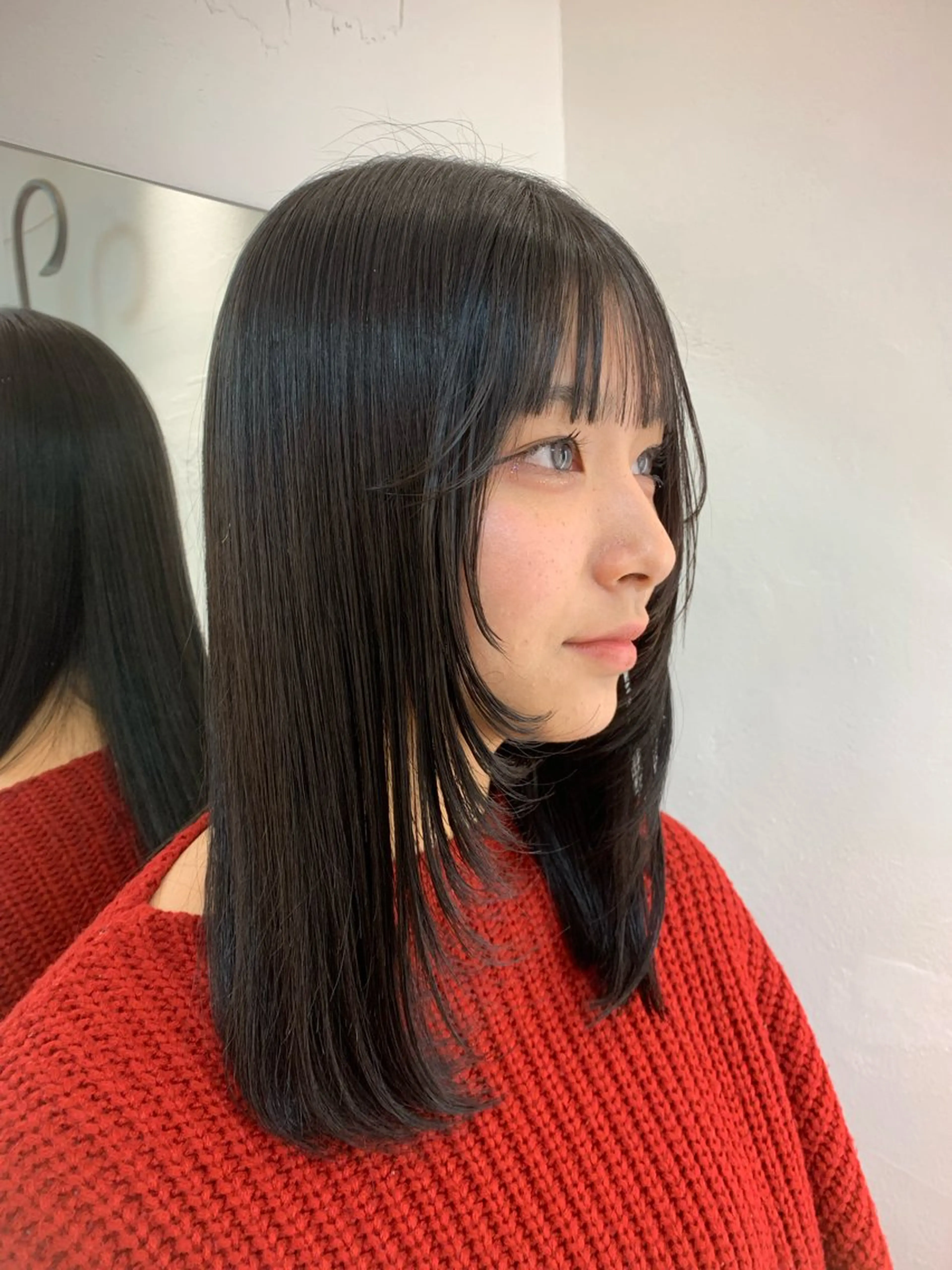 ストレートパーマ+カット+シャンプーブローの写真