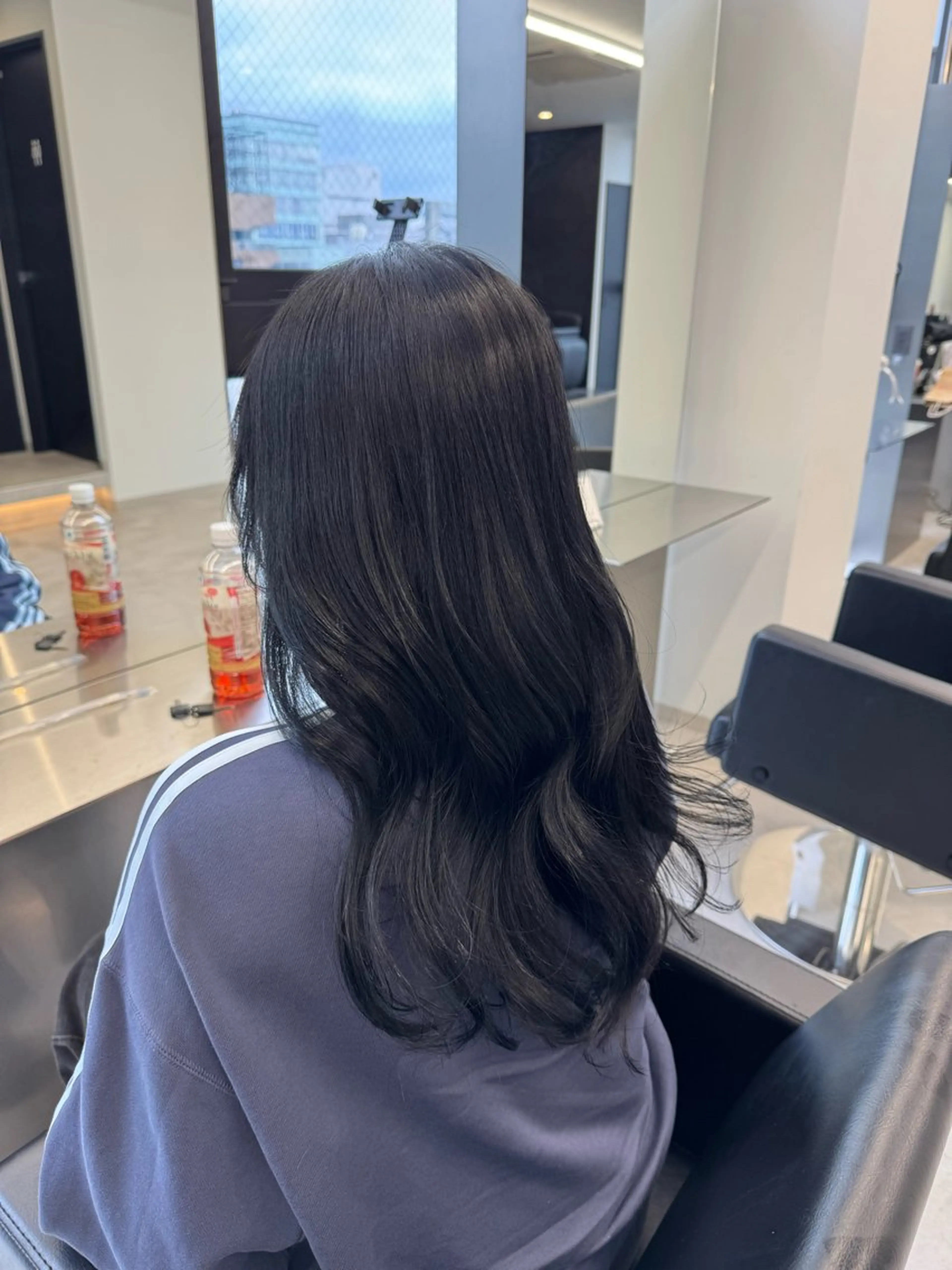 ロング カラー ブリーチ グレージュ アイスグレージュ ブリーチなしカラー ヘアカラー トリートメント エクステ/ベージュ 韓国ヘア/KENTAのヘアスタイル