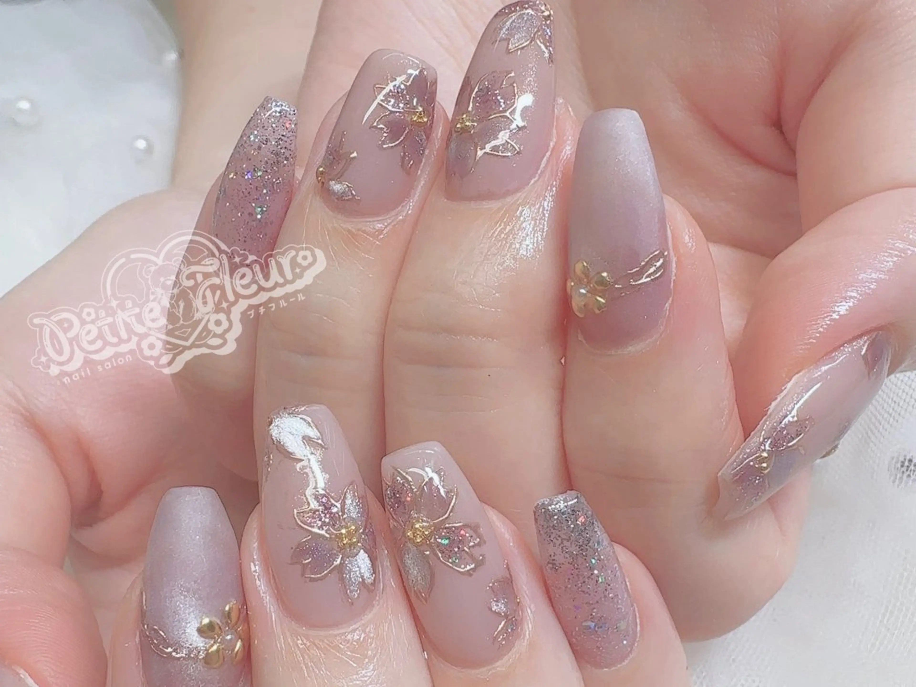 ネイル ハンドネイル ❁⃘*。Petite fleur❁⃘*りさのネイルデザイン