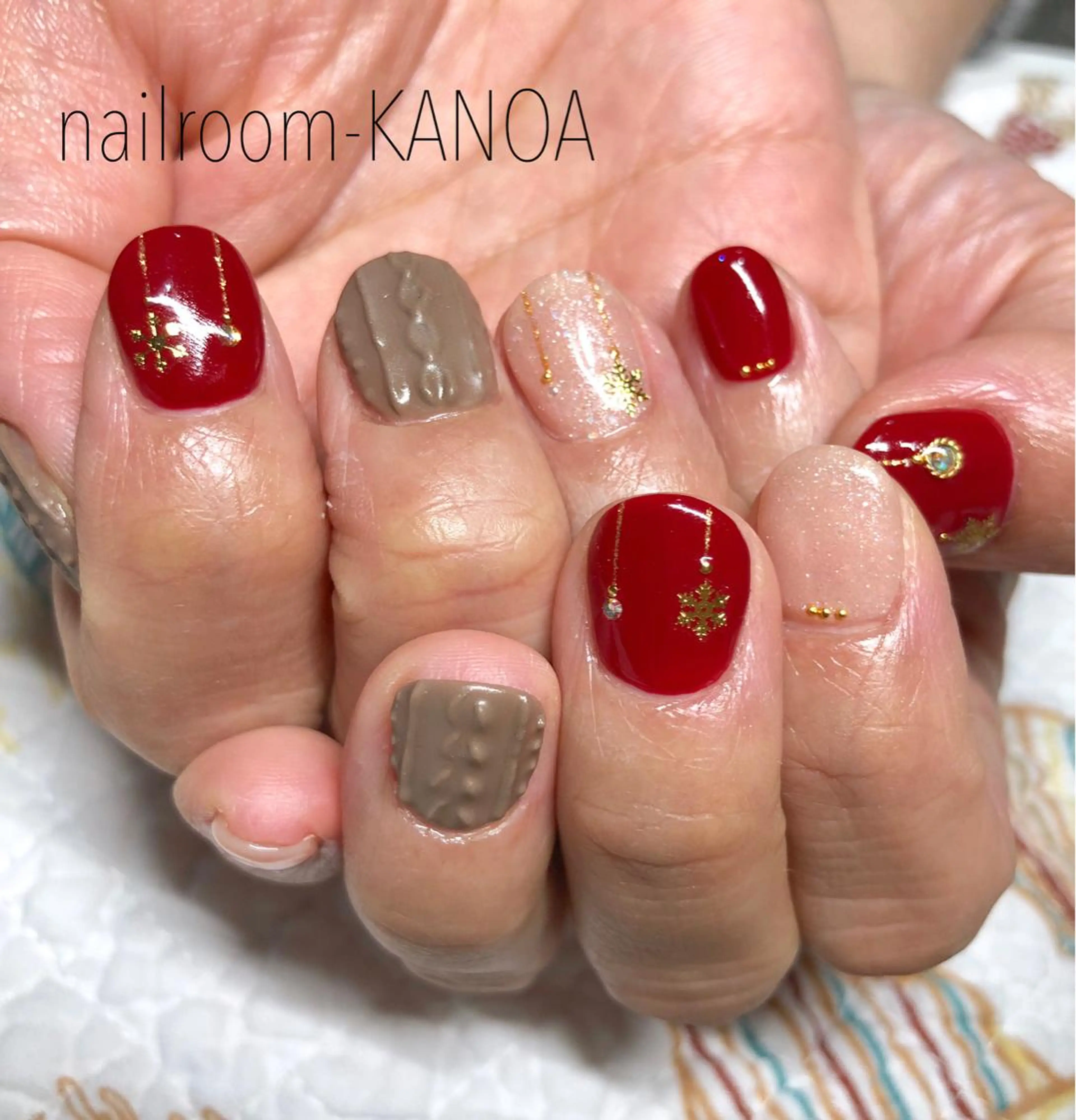 ショート ネイル クリスマス 冬ネイル クリスマス nailroom- KANOAのネイルデザイン