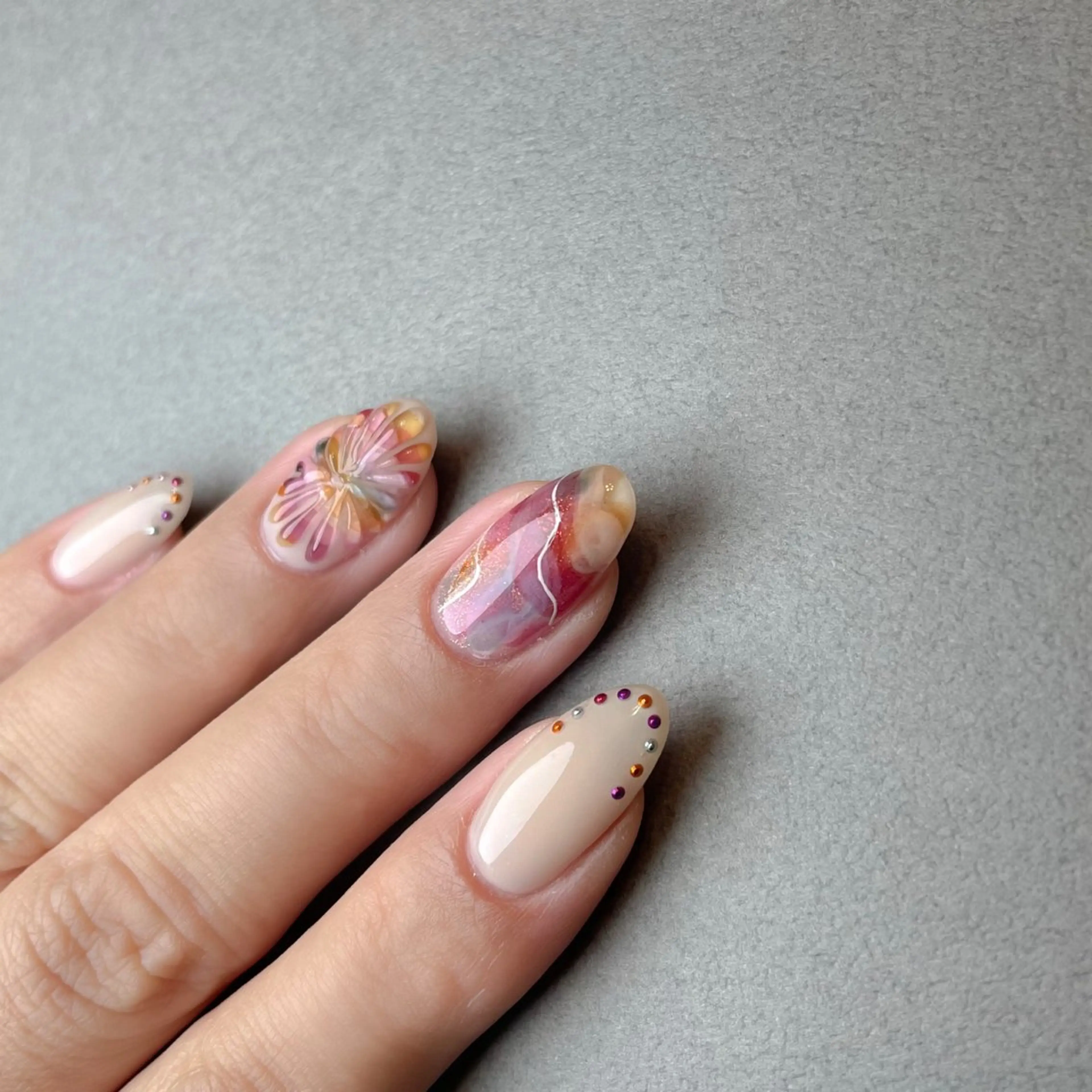 ネイル Rainbow nailsくろちゃんのネイルデザイン