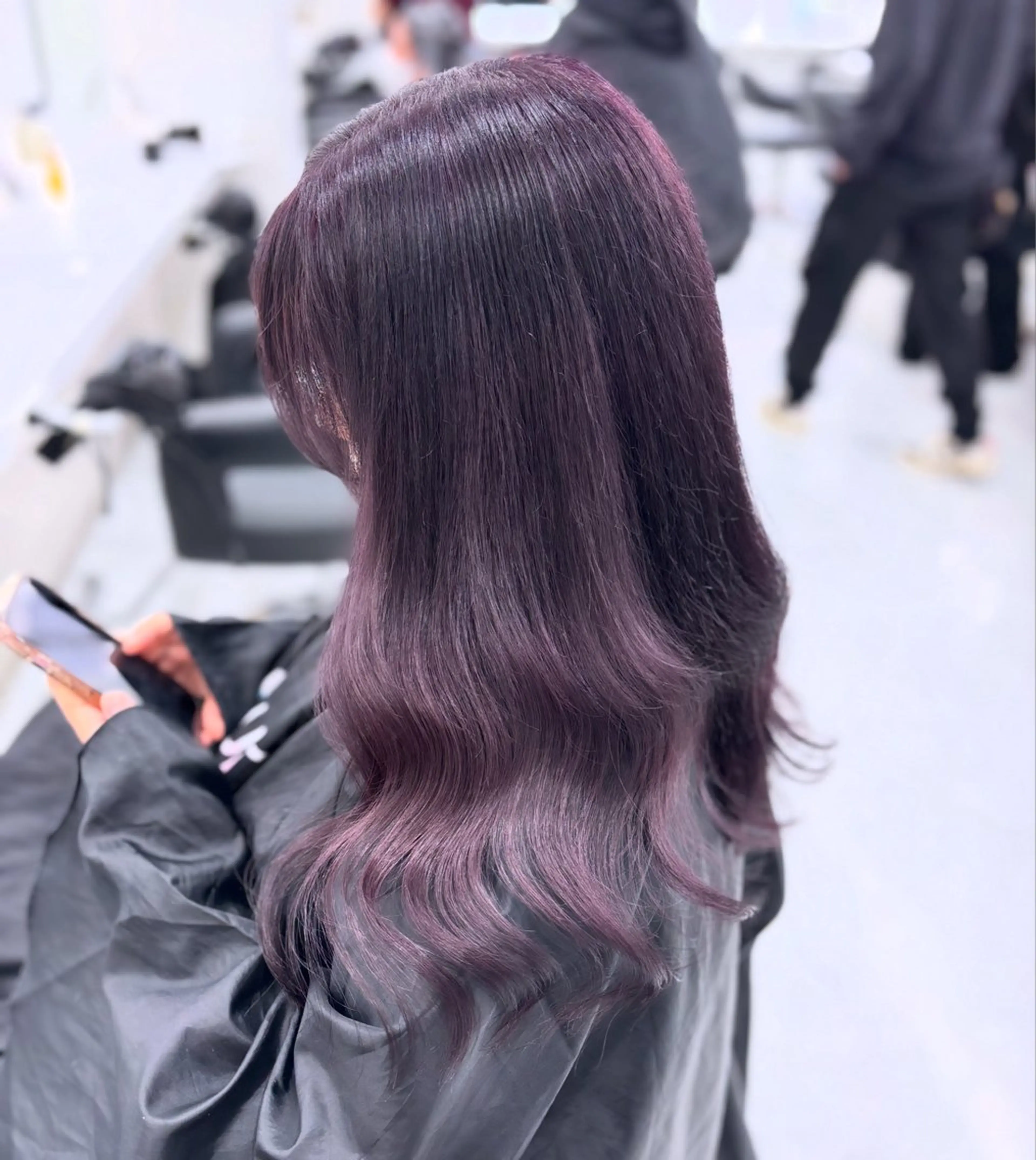 ミディアム カラー ヘアカラー トリートメント ヘアセット 🩵色落ち可愛い 寒色カラー🩵のヘアスタイル