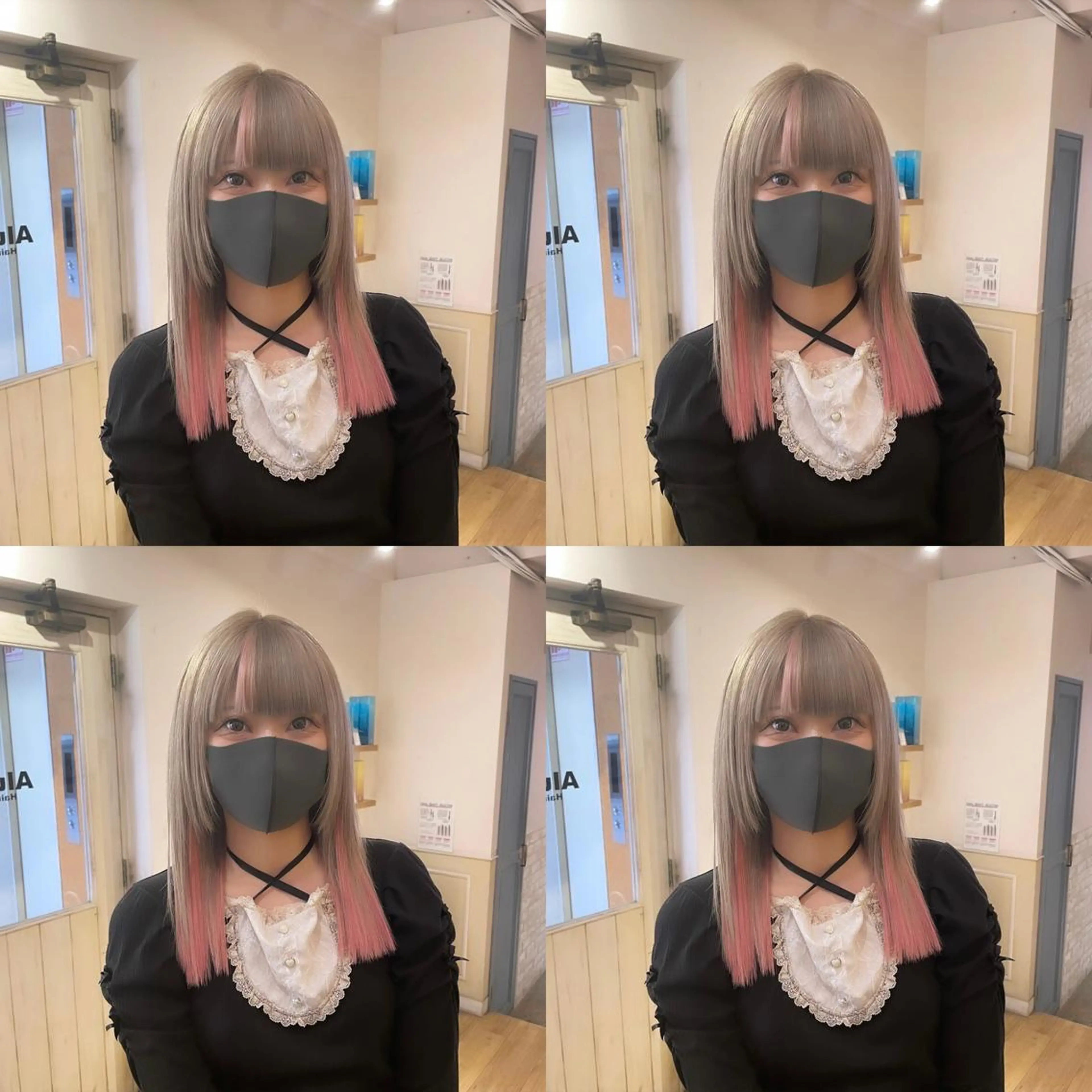 ミディアム カラー シールエクステ ベージュカラー ダブルカラー インナーカラー ホワイトベージュ 🌟トップデザイナー 高橋🌟のヘアスタイル