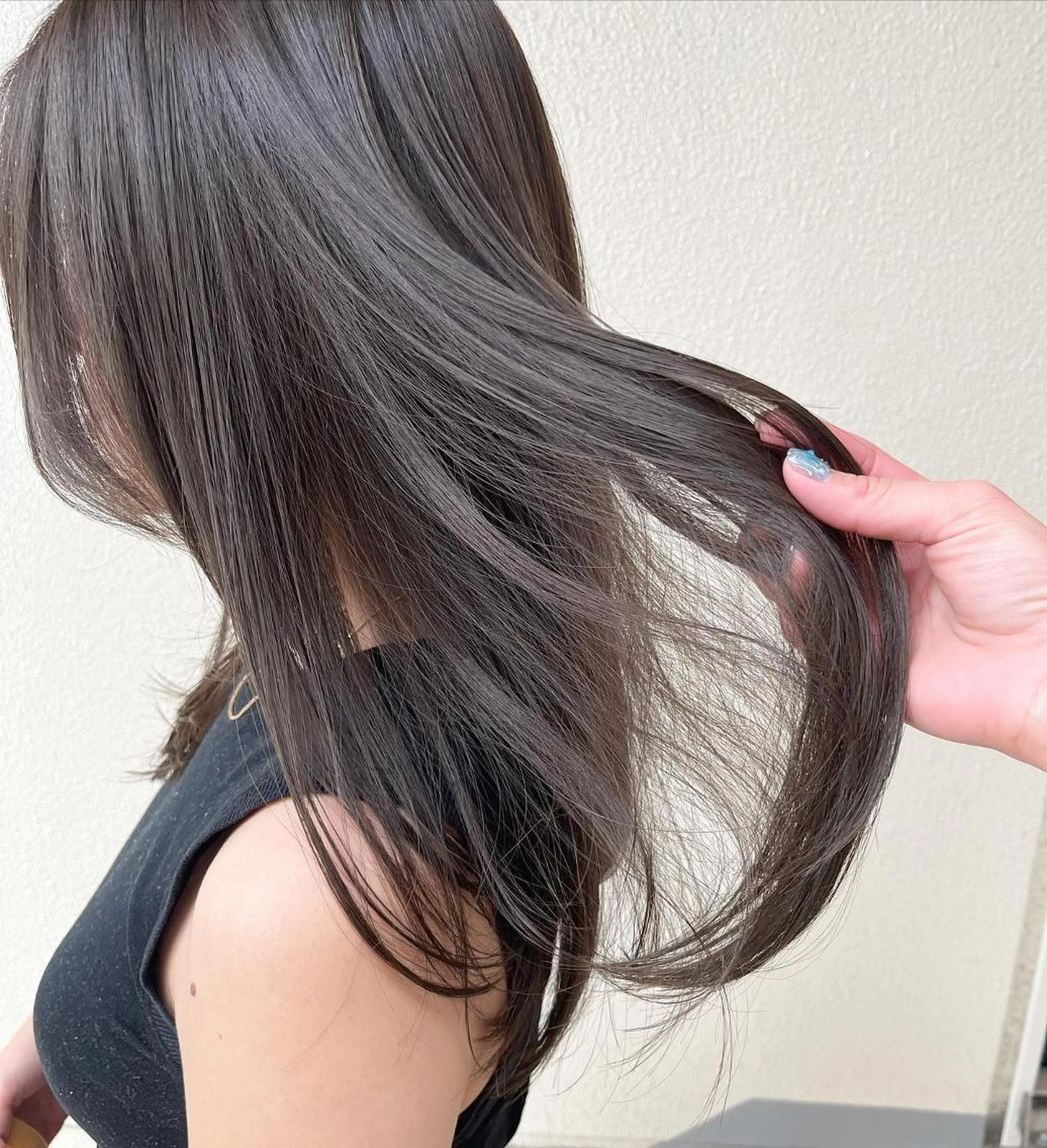 ロング くせ毛 ハイライト 髪質改善 ヨシンモリ 韓国風ヘア 韓国/髪質改善💘 櫻井かれんのヘアスタイル