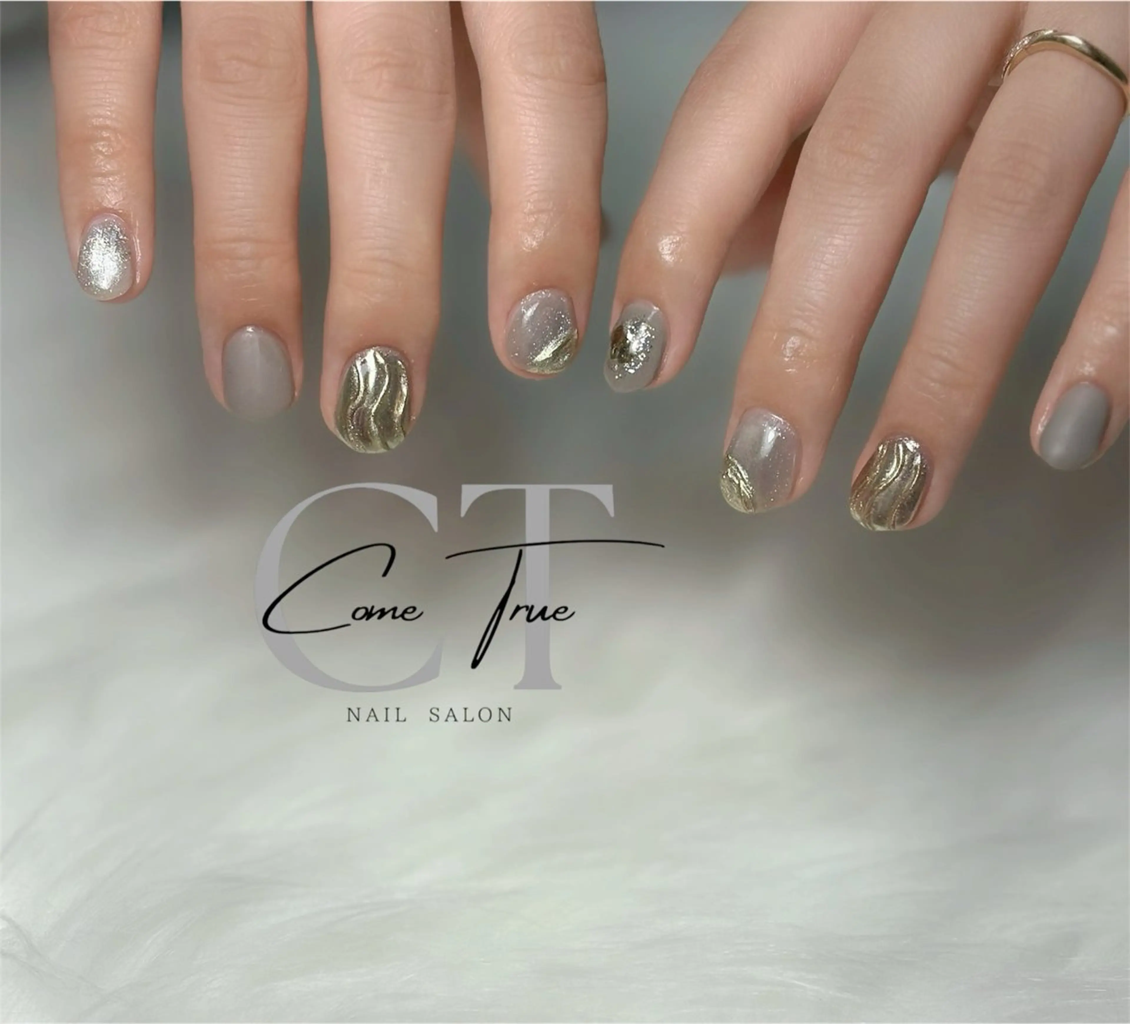 ネイル アートネイル 持ち込み ショートネイル シンプルネイル nail salon come trueのネイルデザイン