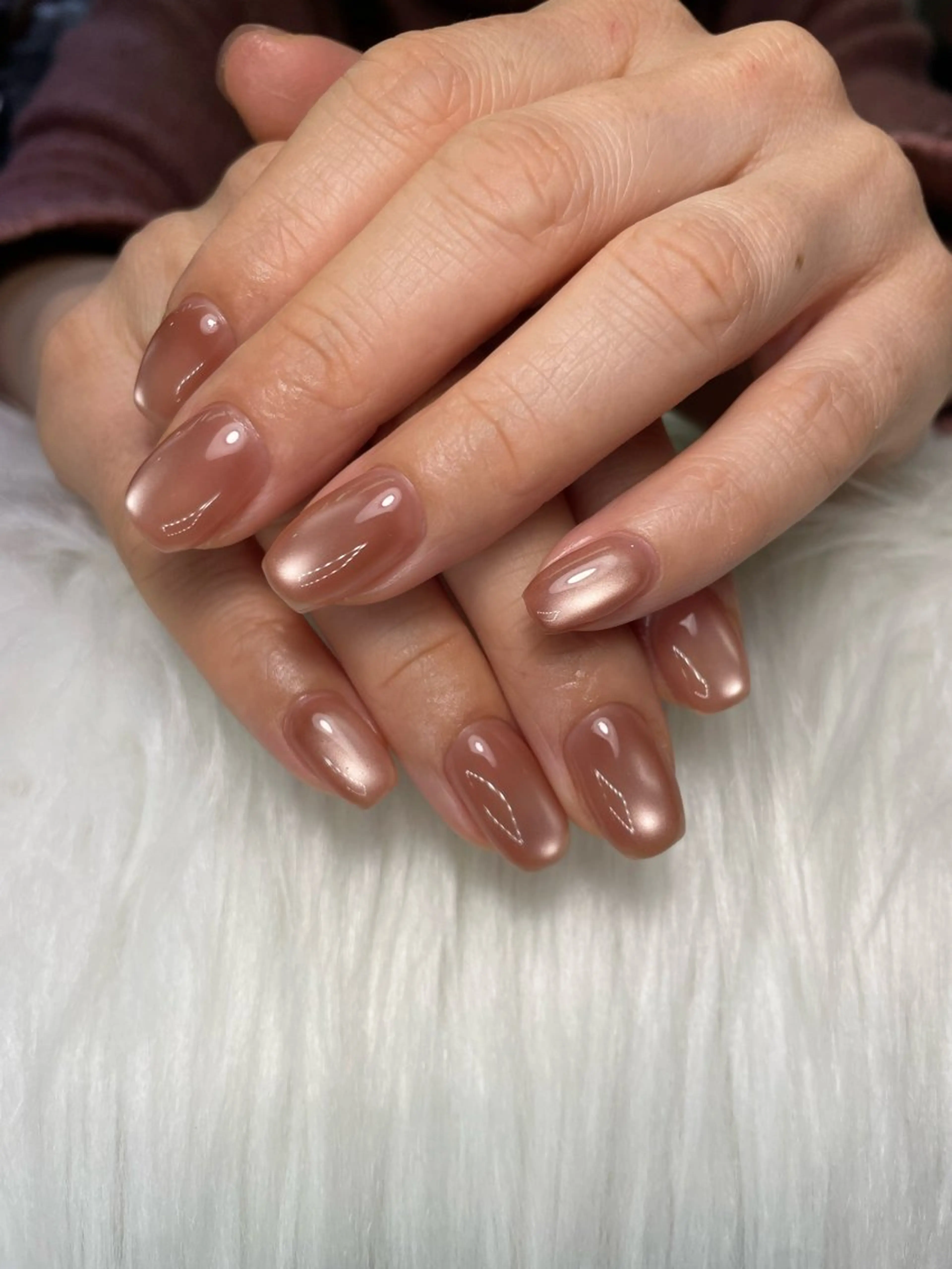 ネイル ワンカラーネイル ハンドネイル ハンドケア 美容室るーじゅ所属・美容室 るーじゅ/しいの木台のマツエク・マツパデザイン