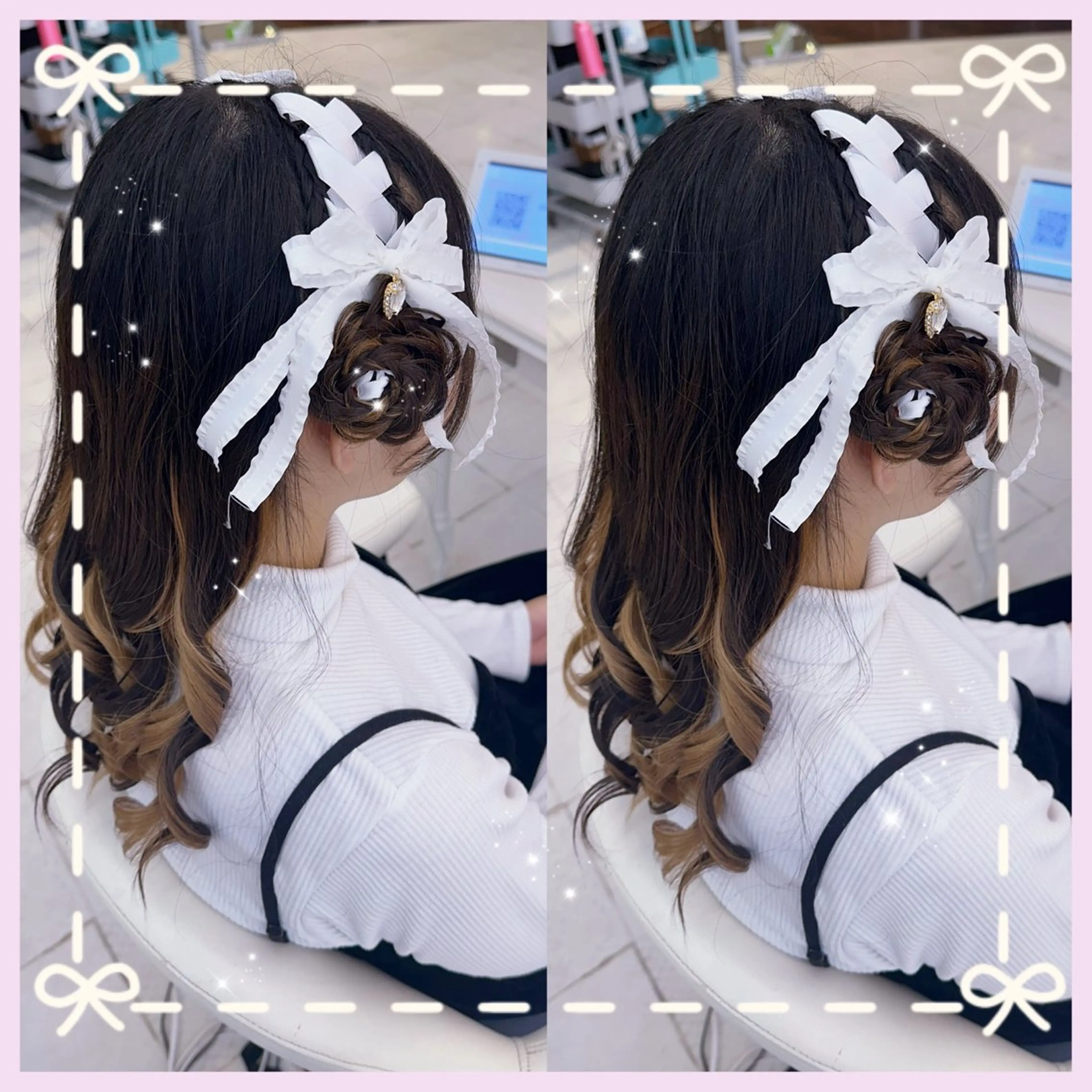 セミロング ヘアアレンジ ヘアセット エクステ♡ヘアメ 内村麻衣のヘアスタイル