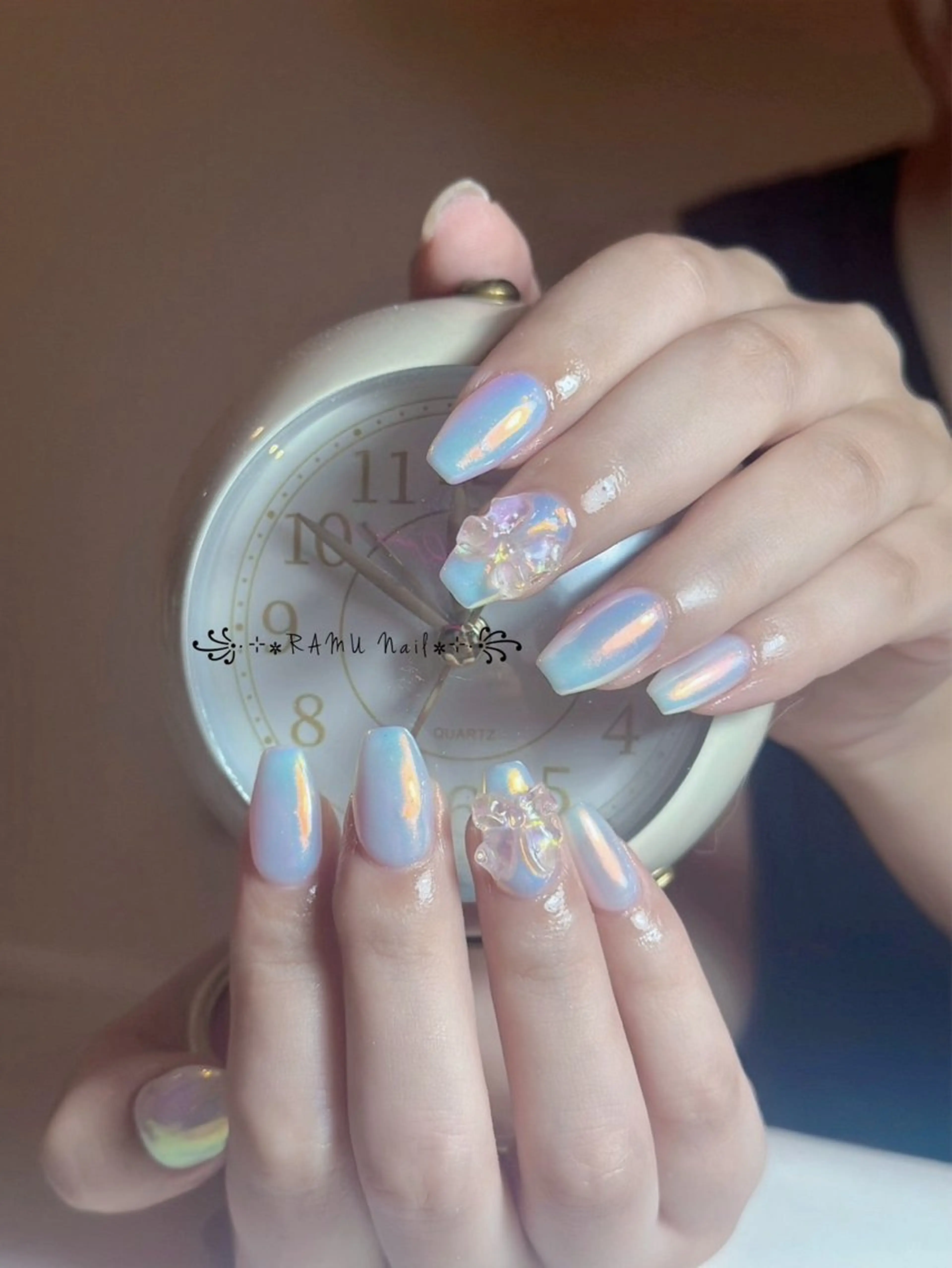 ネイル キラキラネイル マグネットネイル ミラーネイル ピンク 夏ネイル ハンドネイル RAMU Nail 恵比寿店のネイルデザイン