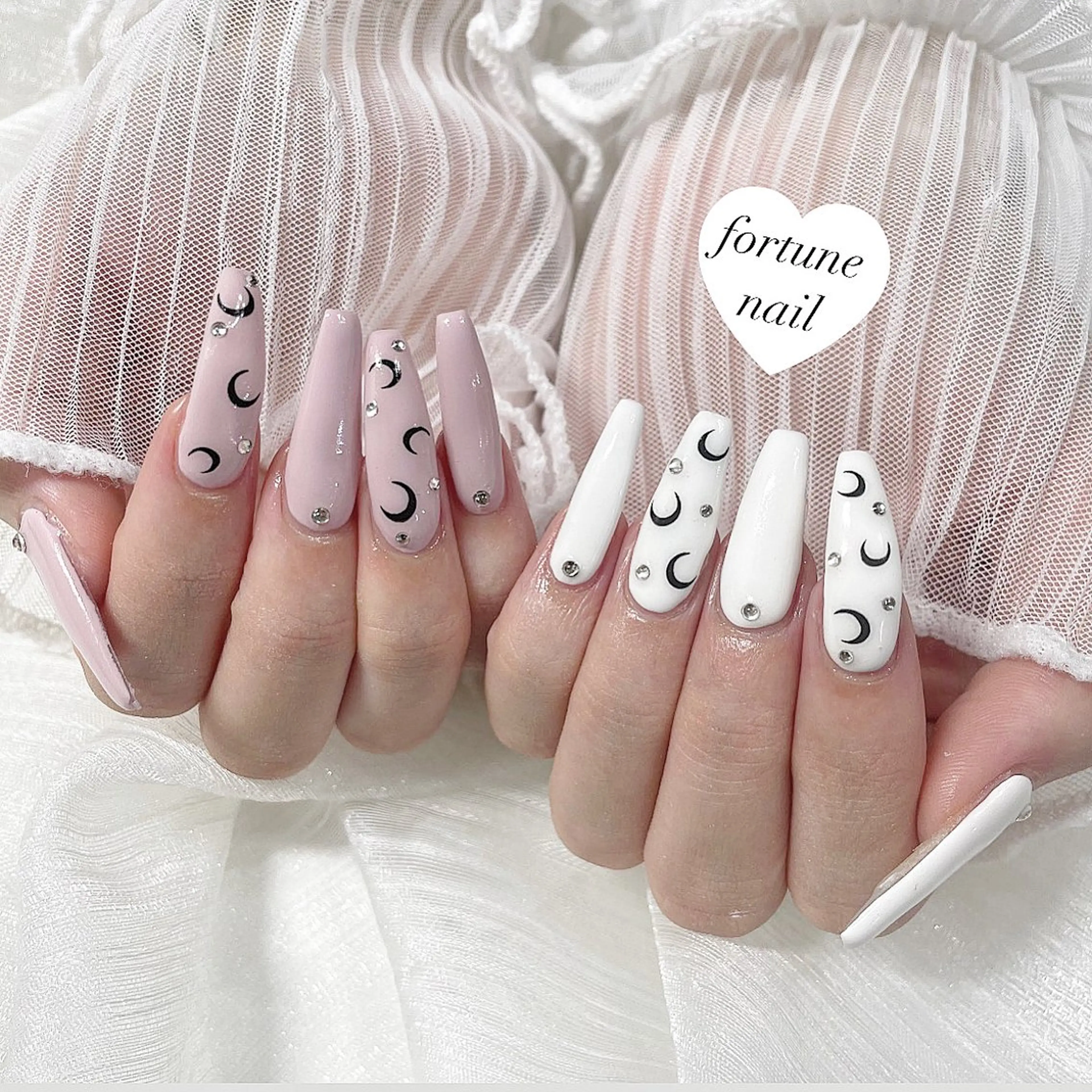 21))マリーンセルネイル フレンチガーリー ストーン ホワイト ネイルチップ 21))マリーンセルネイル フレンチガーリー ストーン ホワイト ネイル