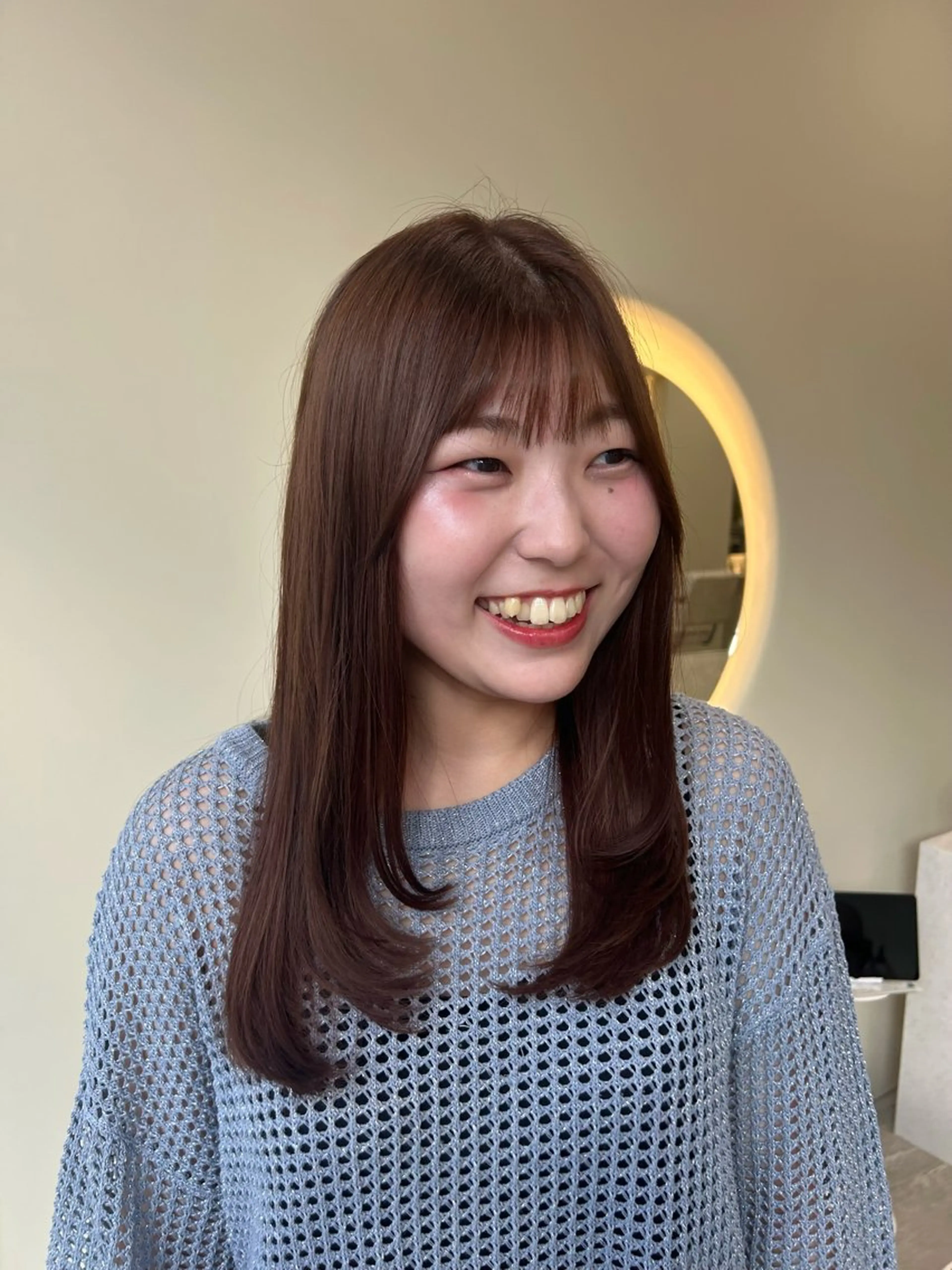 ロング カラー ブラウンカラー ピンクカラー ピンクブラウン カット ヘアカラー 🍒透明感カラー mutsuki🍒のヘアスタイル