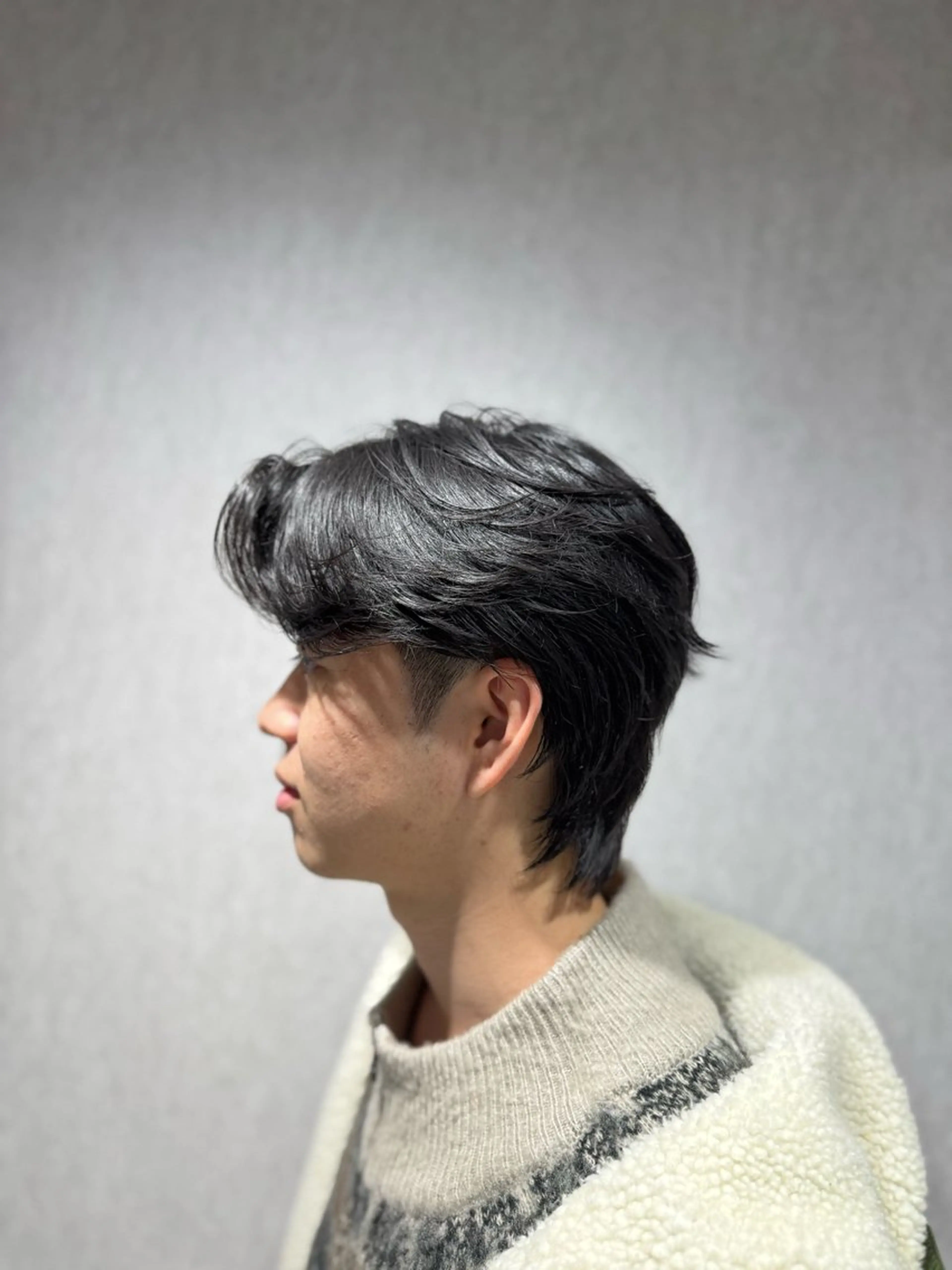 メンズ センターパート メンズウルフカット ウルフカット 曲がる縮毛/カルマパ ーマ/池袋/横村大全のヘアスタイル