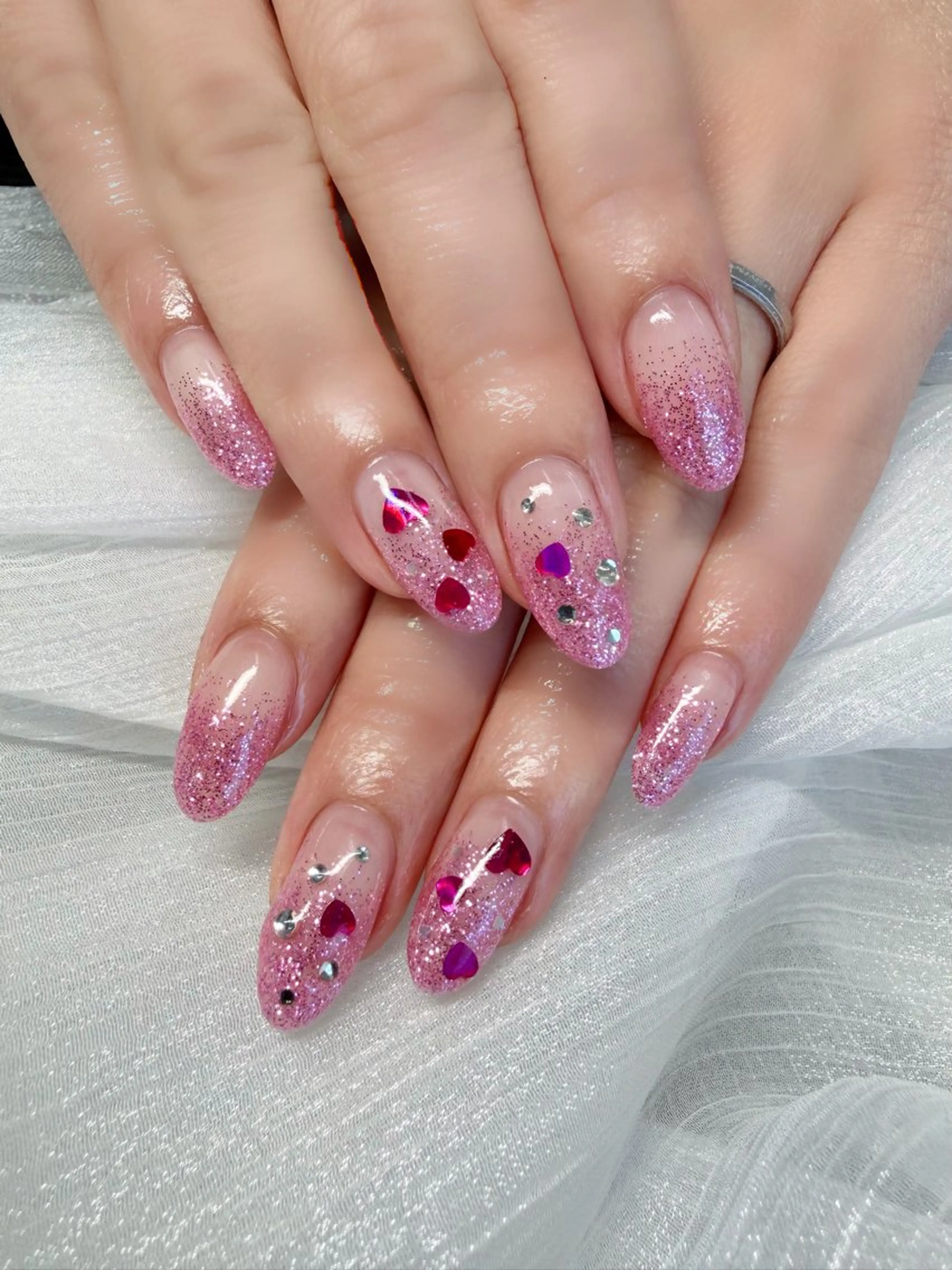 ネイル ハート ピンク ☆ yukiのネイルデザイン