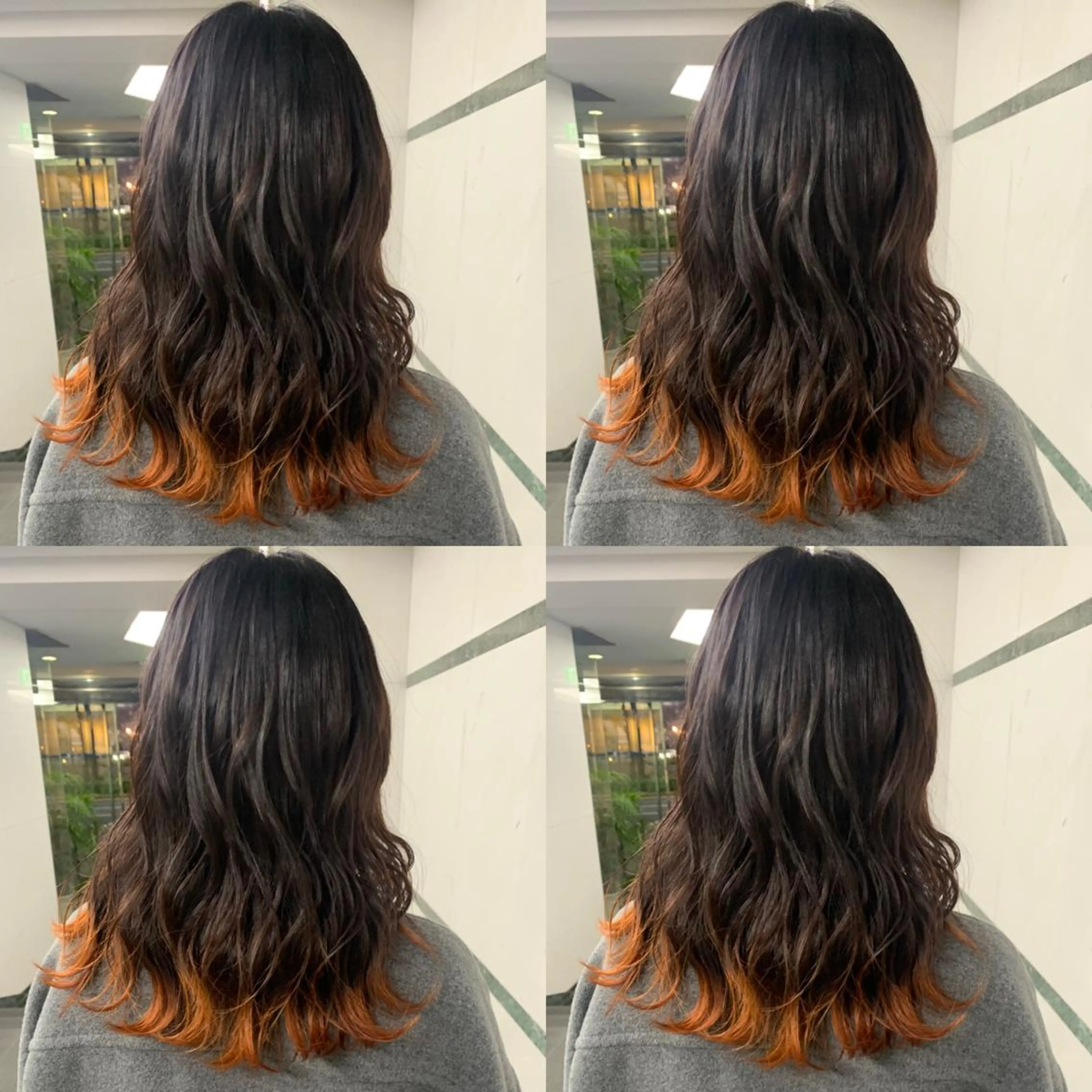 ミディアム カラー オレンジ ヘアカラー トリートメント ヘアセット ✨艶ブリーチカラー ✨四ノ宮裕己のヘアスタイル