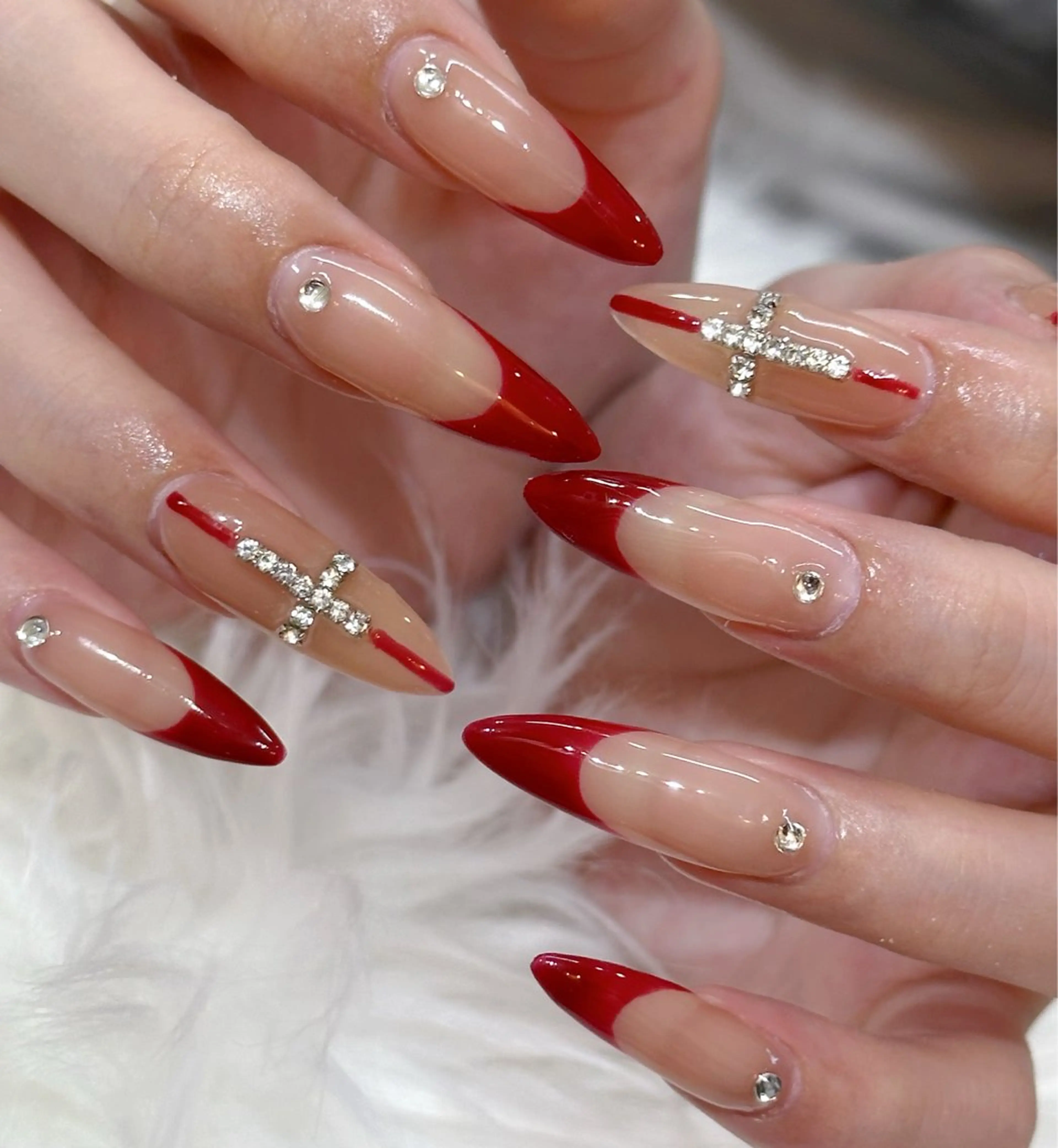 《オフケア込》💎チップ長さだし10本バーチャルフレンチネイル💎の写真