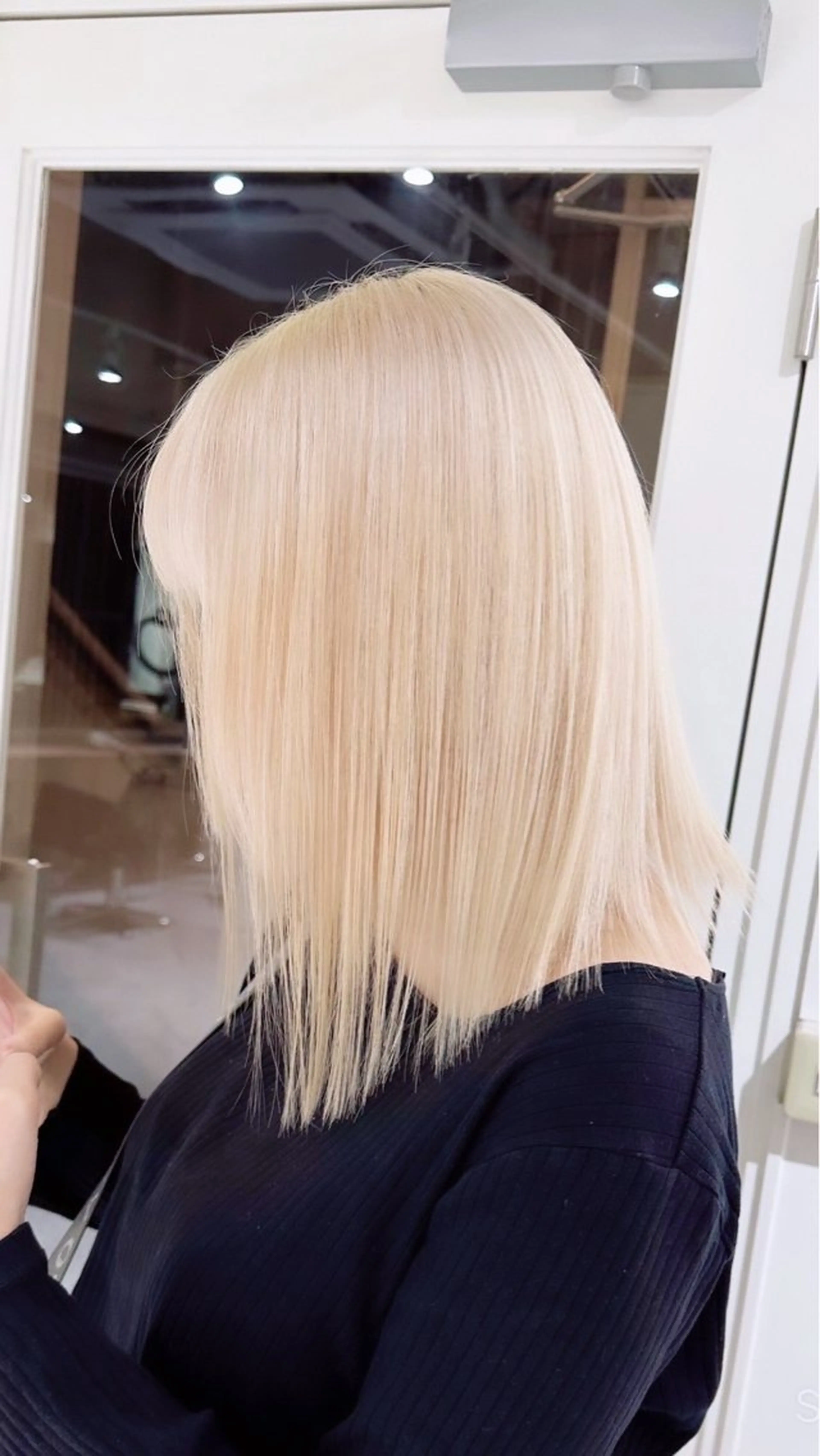 ミディアム カラー ブロンド ホワイトブロンド ヘアカラー トリートメント ブリーチ/ボブ ショート/はらのヘアスタイル