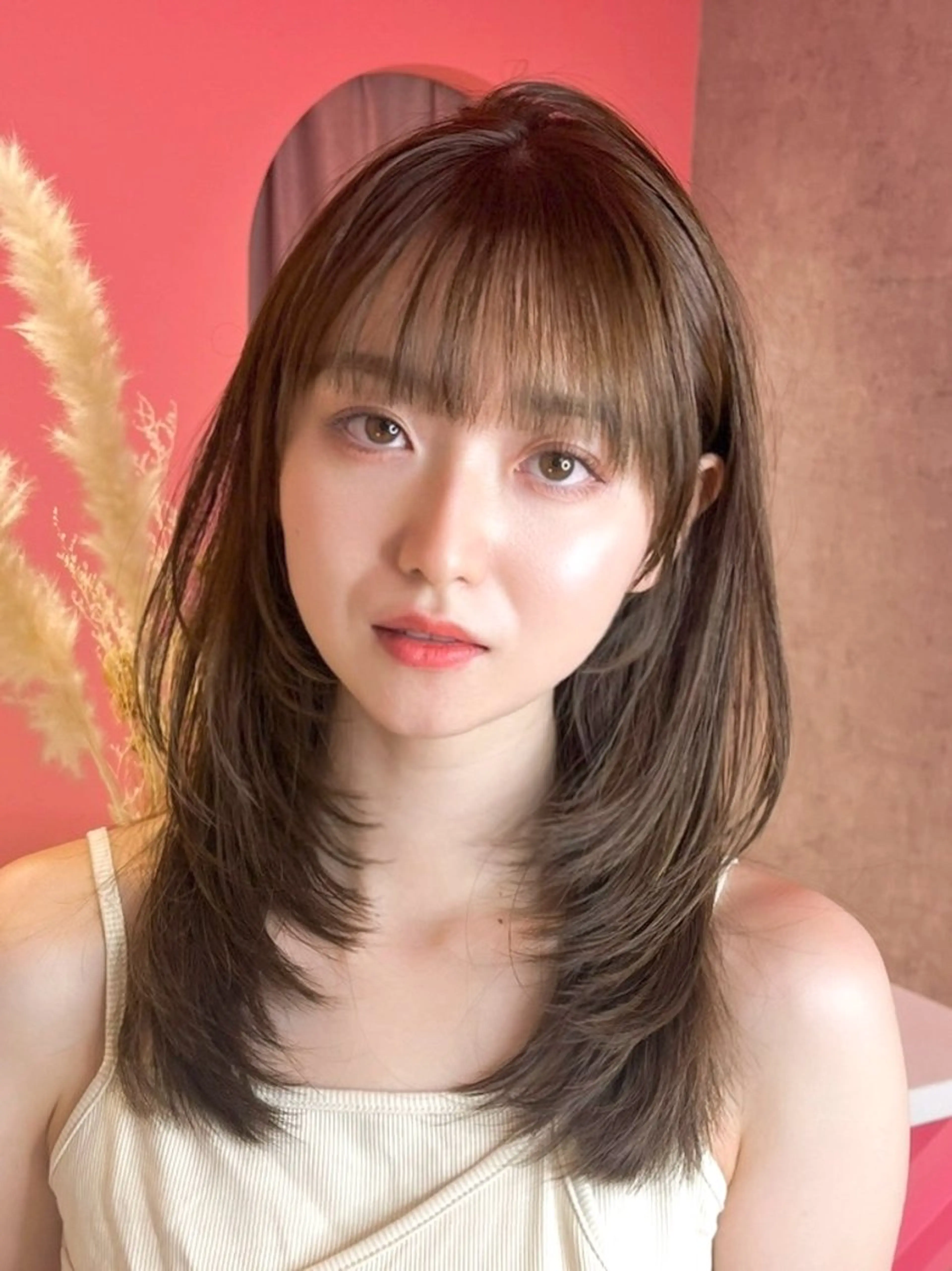 ロング カラー 山崎/ボブ縮毛矯正 レイヤー髪質改善のヘアスタイル