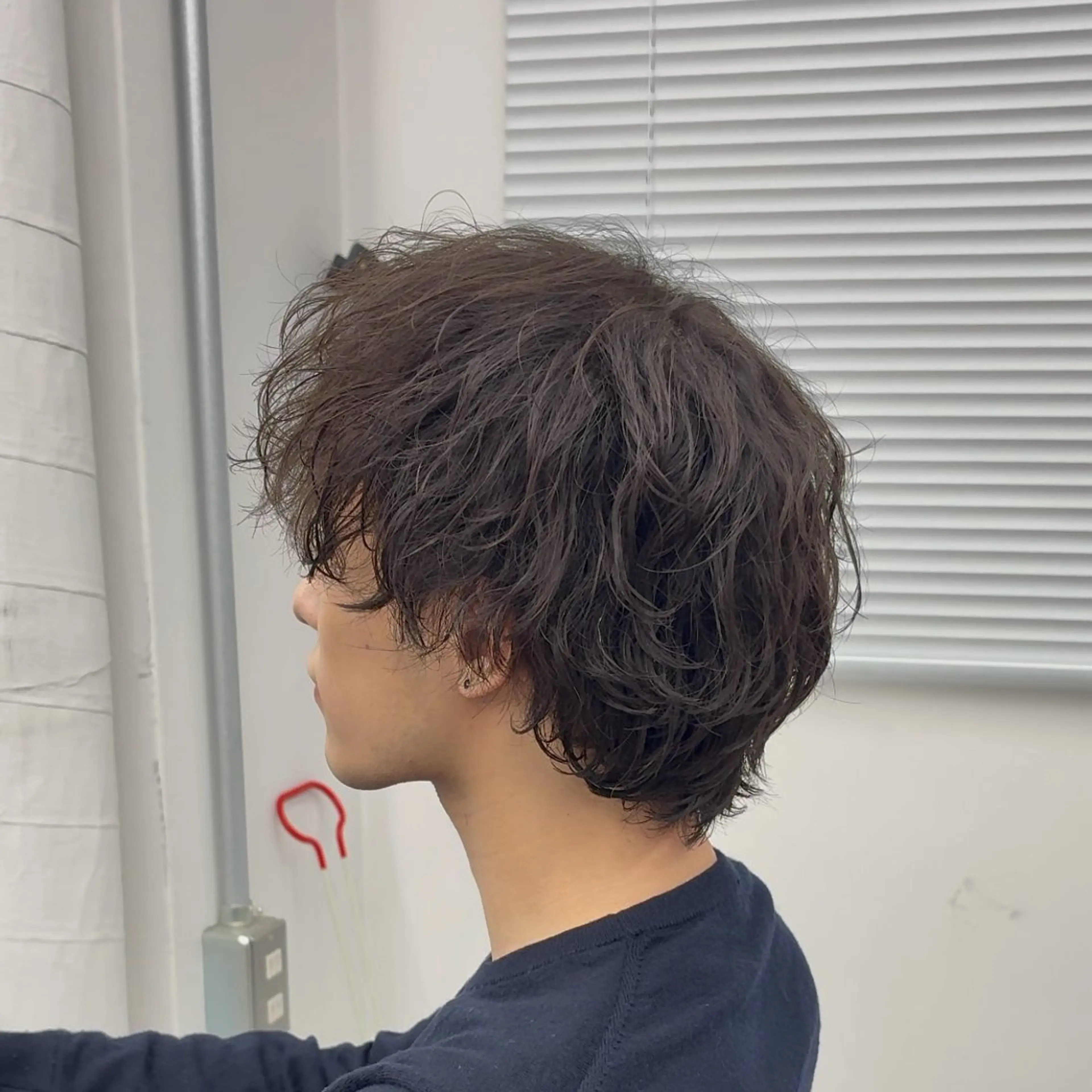 パーマ メンズ カット パーマ ヘアセット 💋ホワイトメッシュ /パーマ/メンズ💋のヘアスタイル