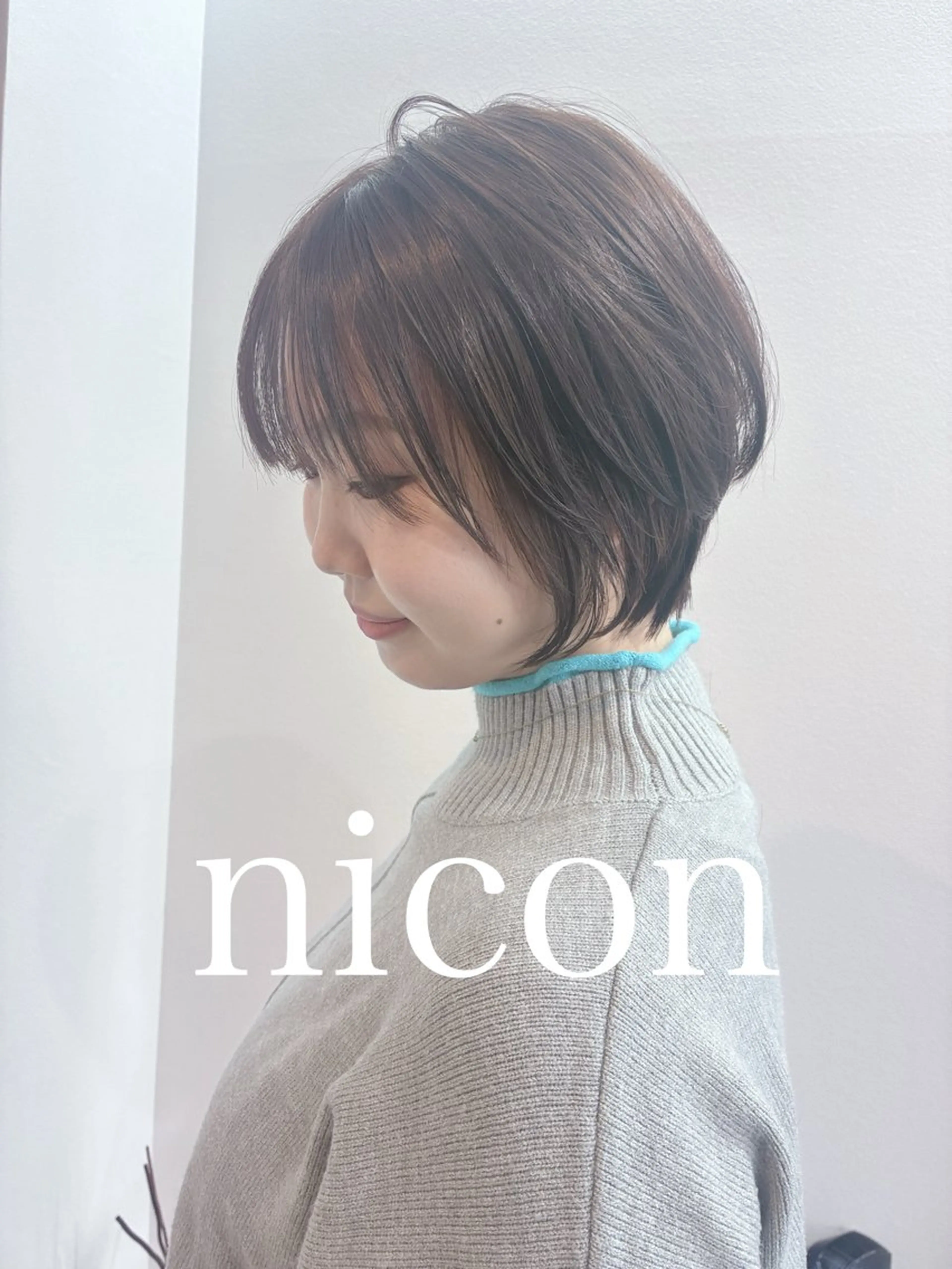 ショート カット ヘアカラー トリートメント 髪質改善 上品艶感カラーのヘアスタイル