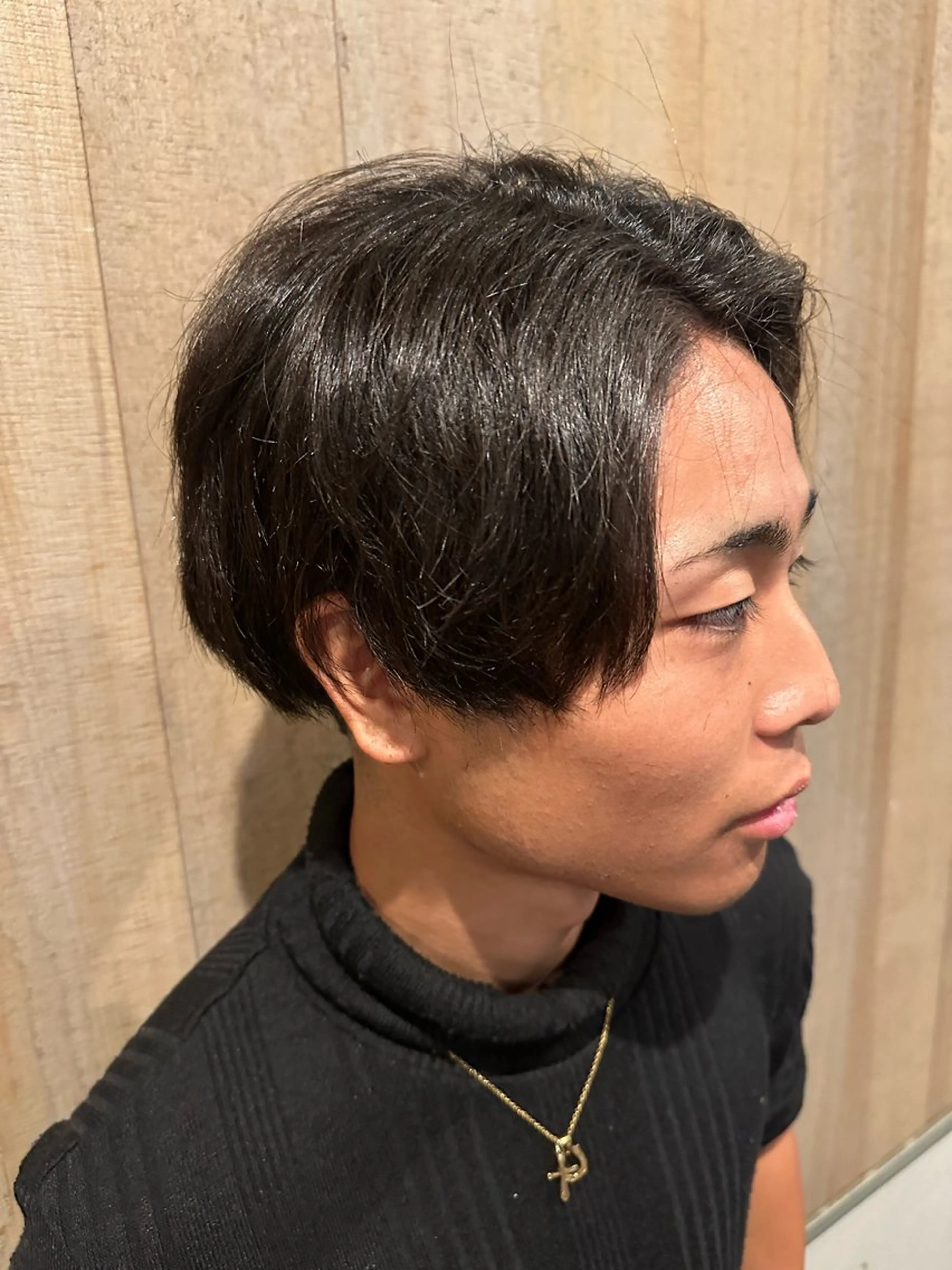 ショート メンズ カット 縮毛矯正 艶カラー/縮毛矯正/ ブリーチカラー/みなのヘアスタイル