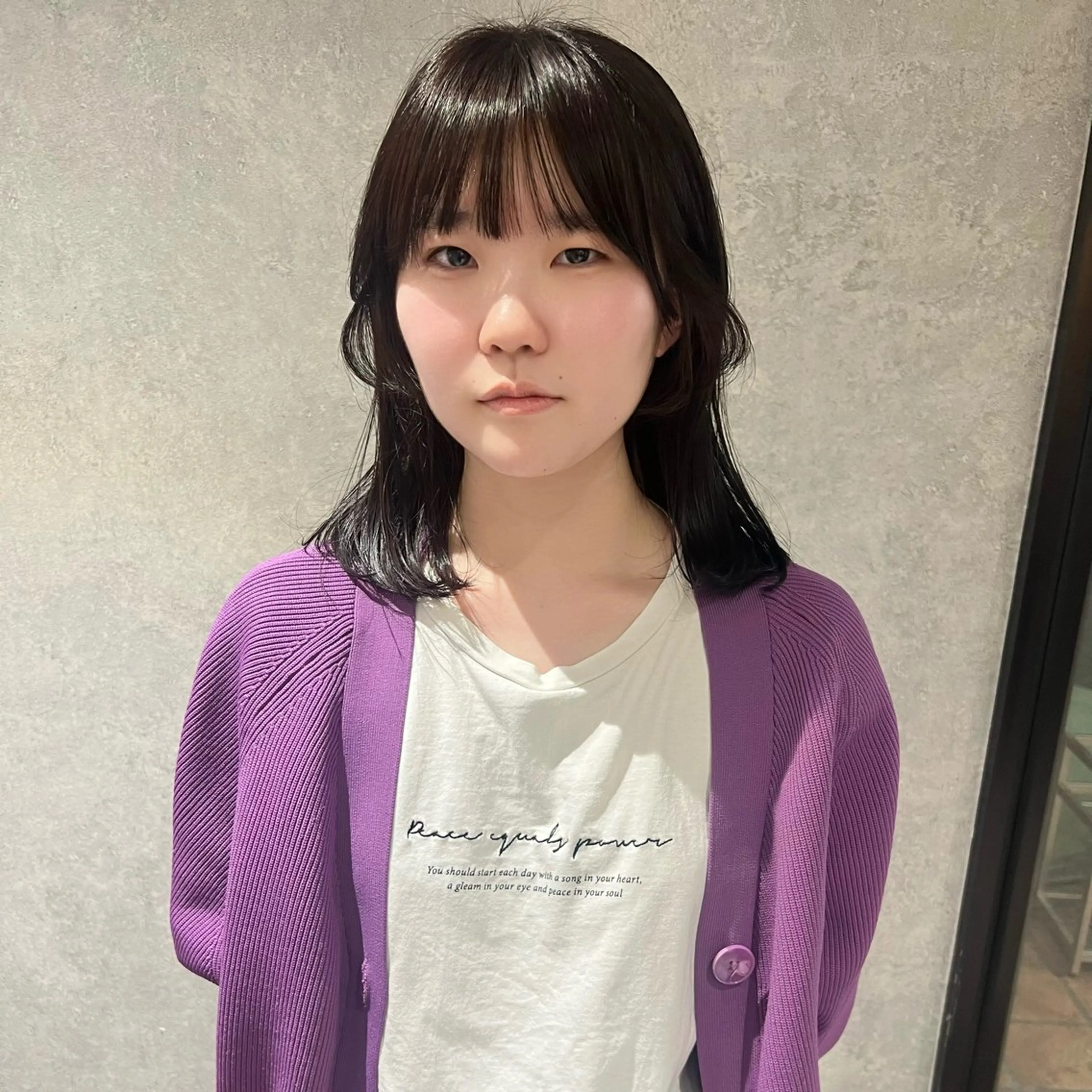 セミロング カット ヘアカラー AI TOKYO　S所属・mizuki 【韓国レイヤー】のヘアスタイル