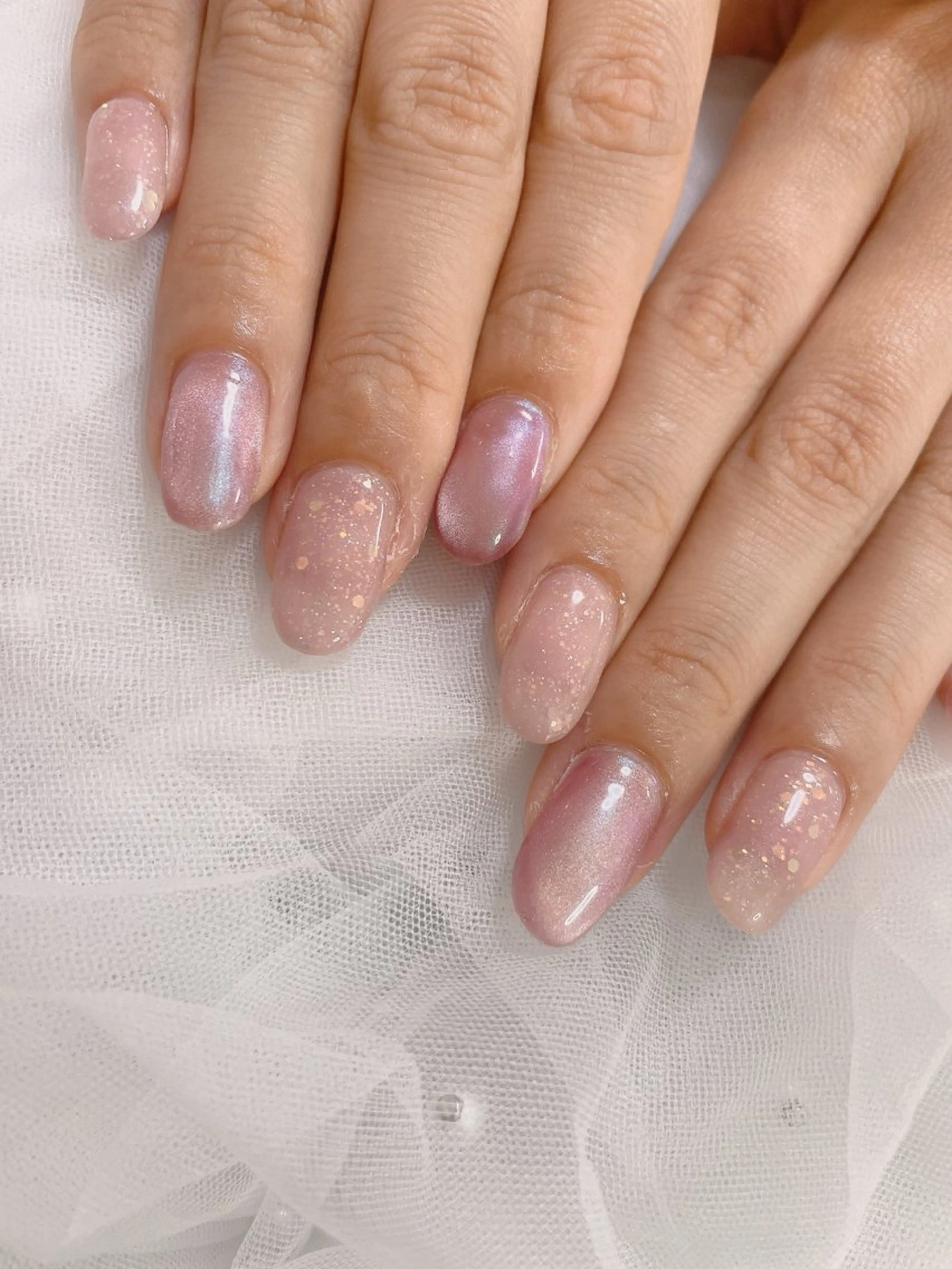 ネイル マグネットネイル ピンク なっちゃん所属・ネイルサロン なっちゃん(古千谷)のネイルデザイン