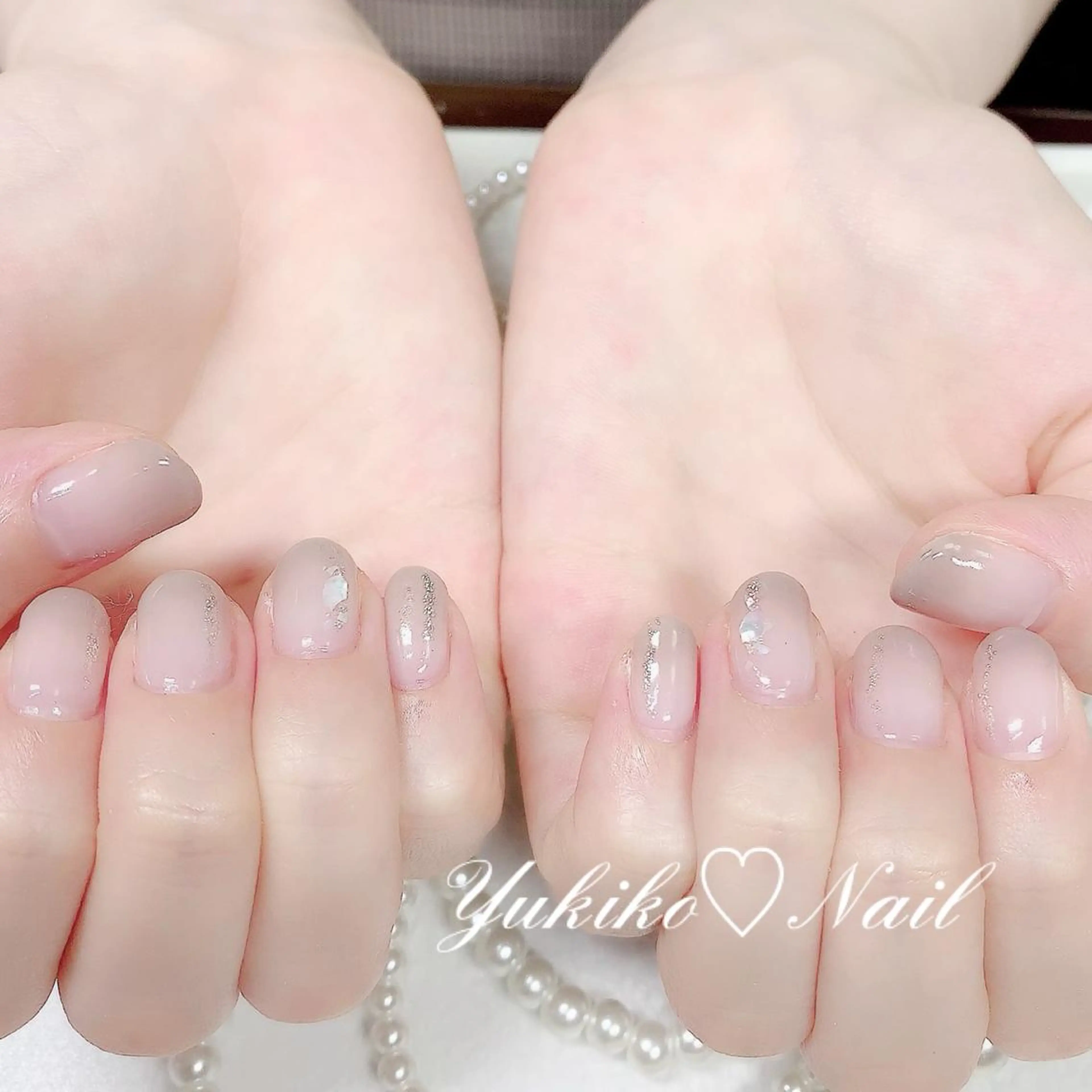 ネイル グラデーション ラメ(グリッター) 持ち込み ユキコ ネイルのネイルデザイン