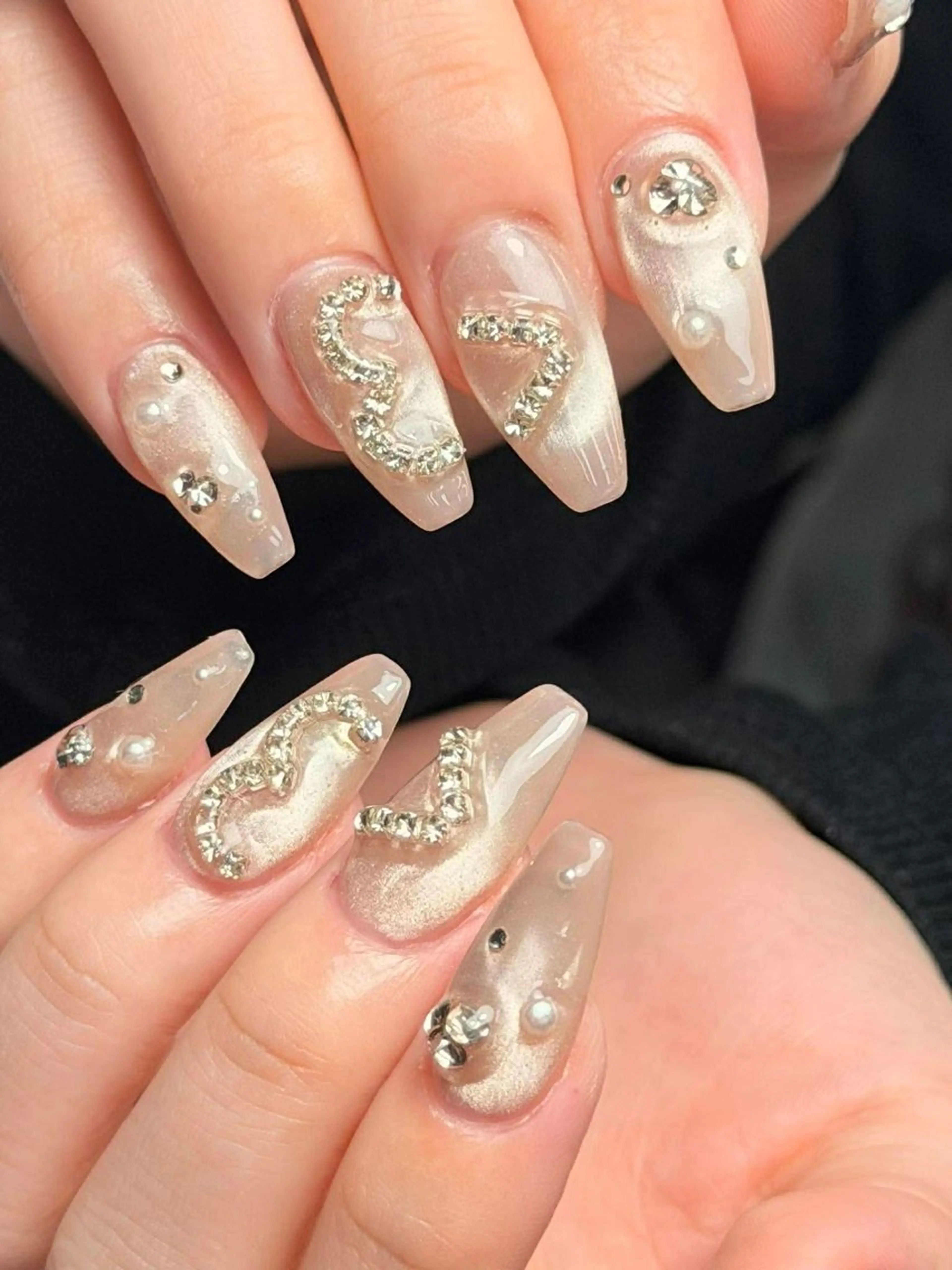 ネイル 韓国ネイル 持ち込み ニュアンスネイル ネイルチップ 冬ネイル RINN ANA.CHUOのネイルデザイン