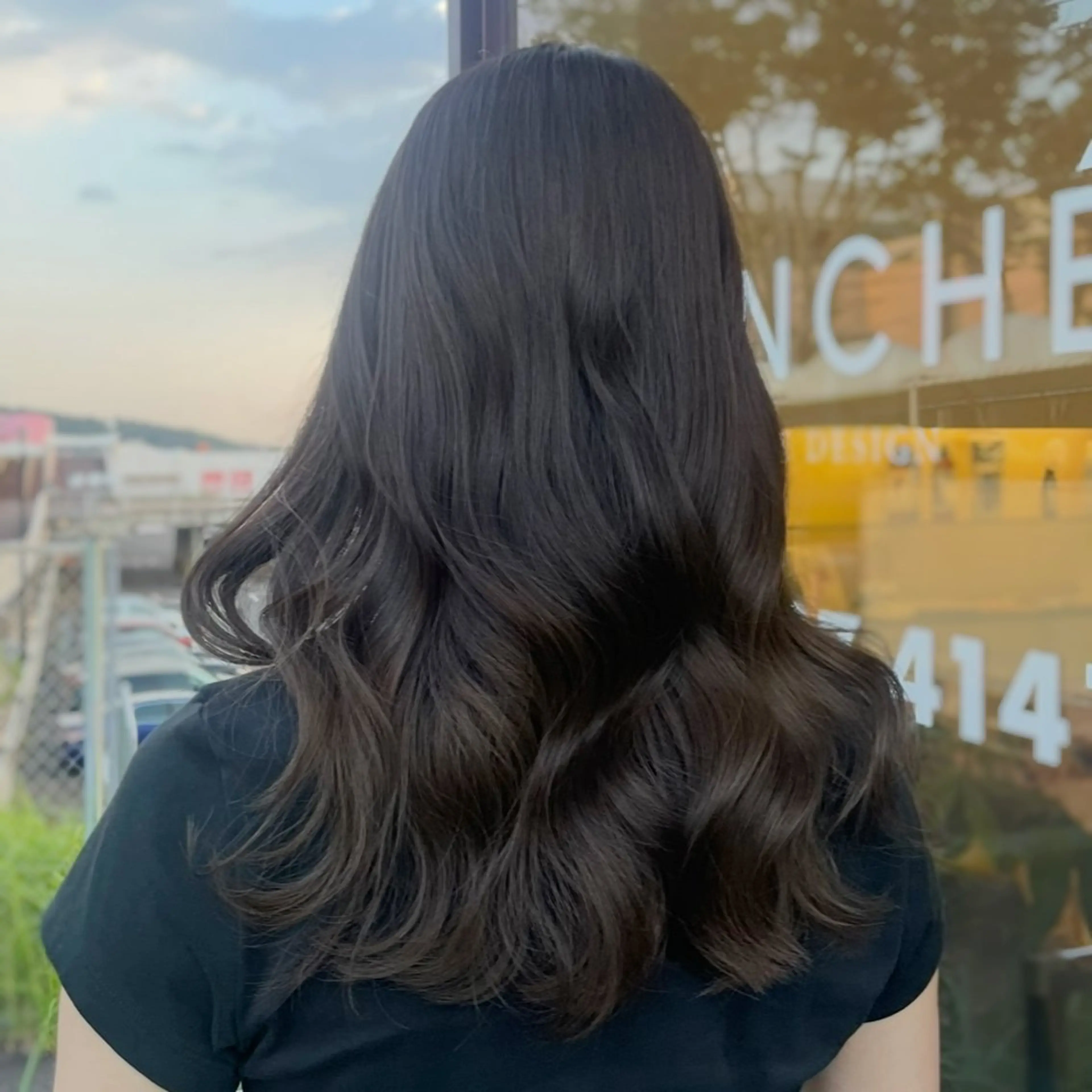 セミロング チョコレートブラウン 韓国風ヘア ヘアカラー BRANCHÉ 高蔵寺☘️ねねほ☘️のヘアスタイル