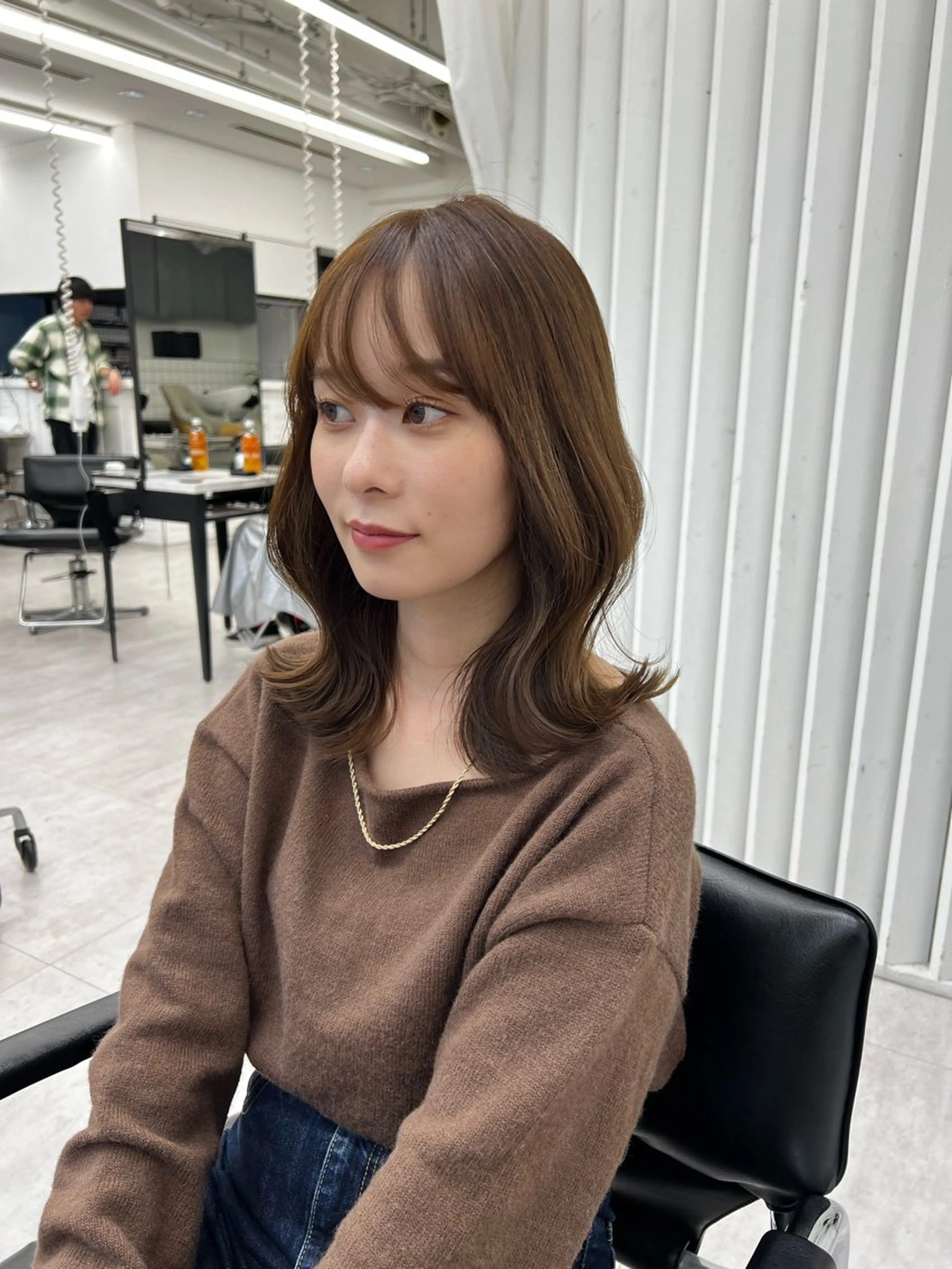 ミディアム カラー 韓国ヘア♡ 顔まわりカットayaのヘアスタイル