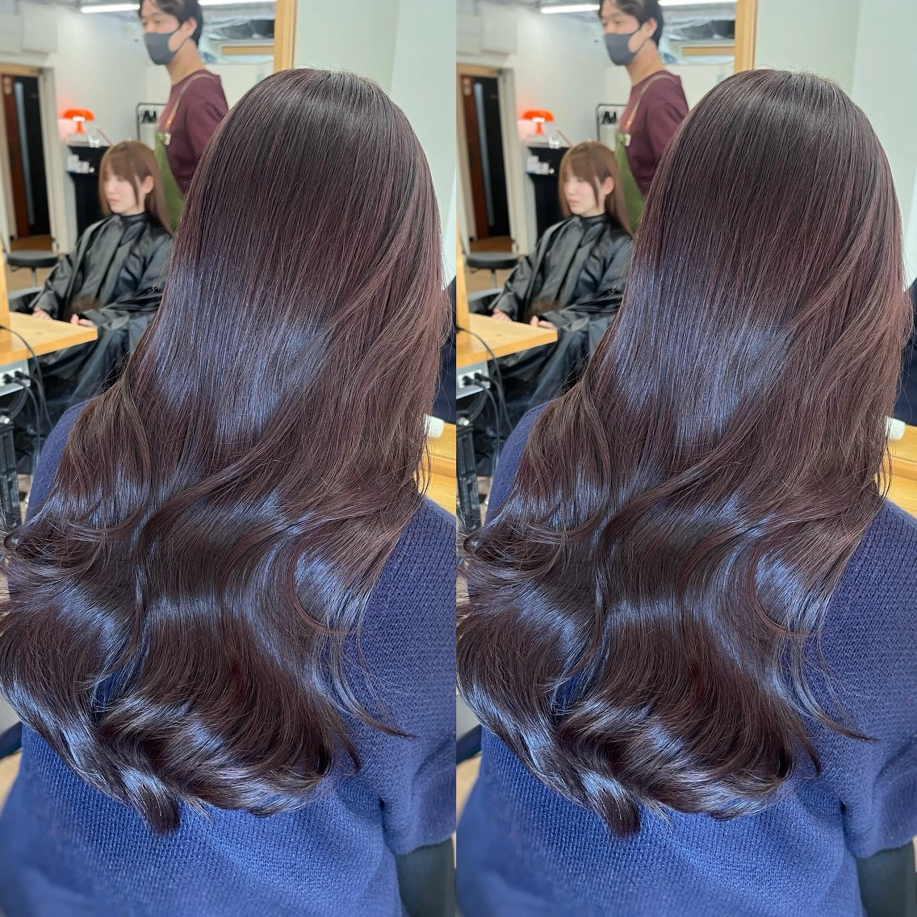 ロング カラー ボルドーカラー 透明感カラー ダブルカラー 髪質改善 レイヤーカット ヘアカラー トリートメント 💎髪質改善特化💎 RUITOのヘアスタイル