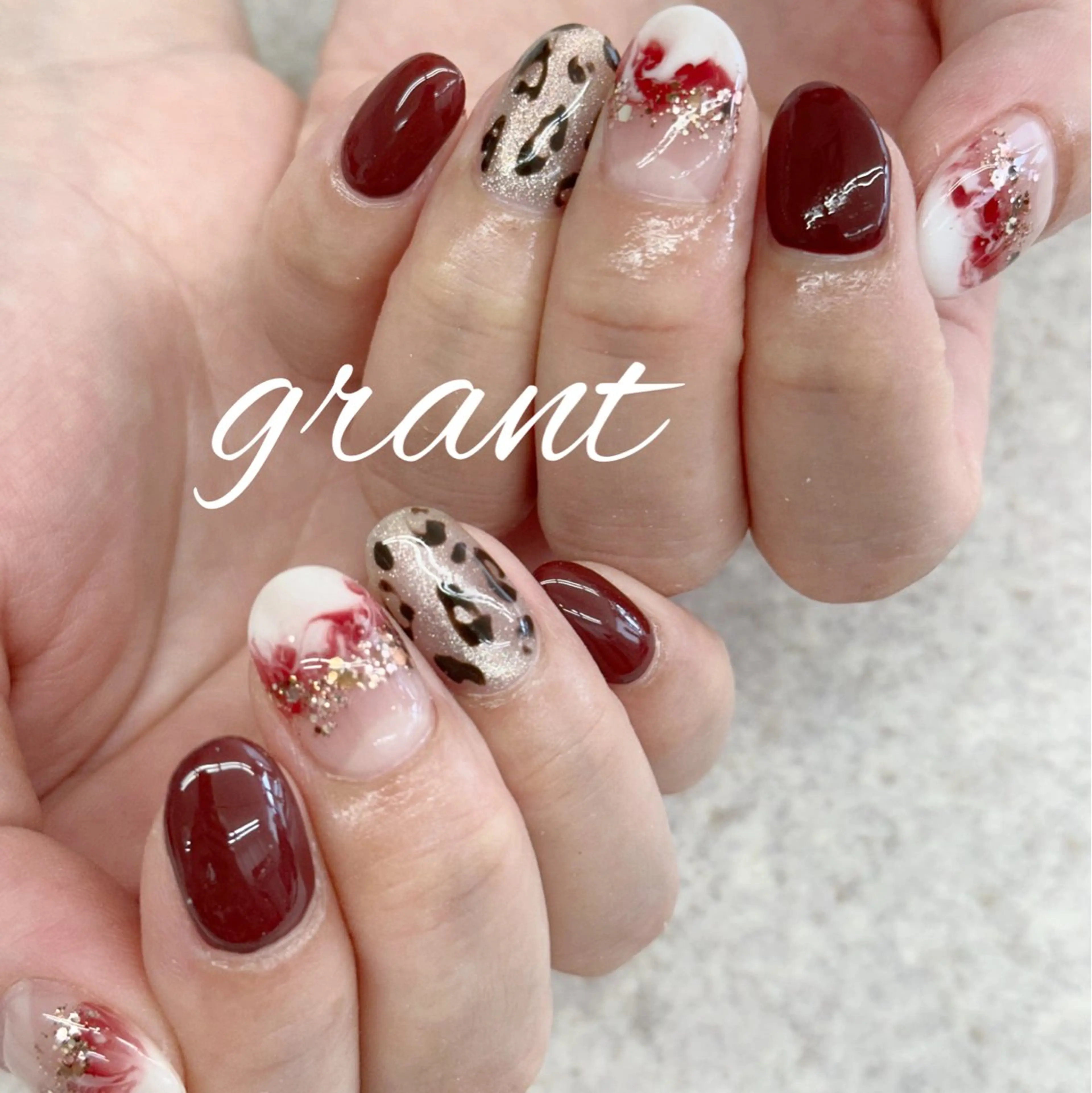 ネイル アニマル柄 マグネットネイル ハンドネイル nail salon grant所属・nailsalon grantのネイルデザイン