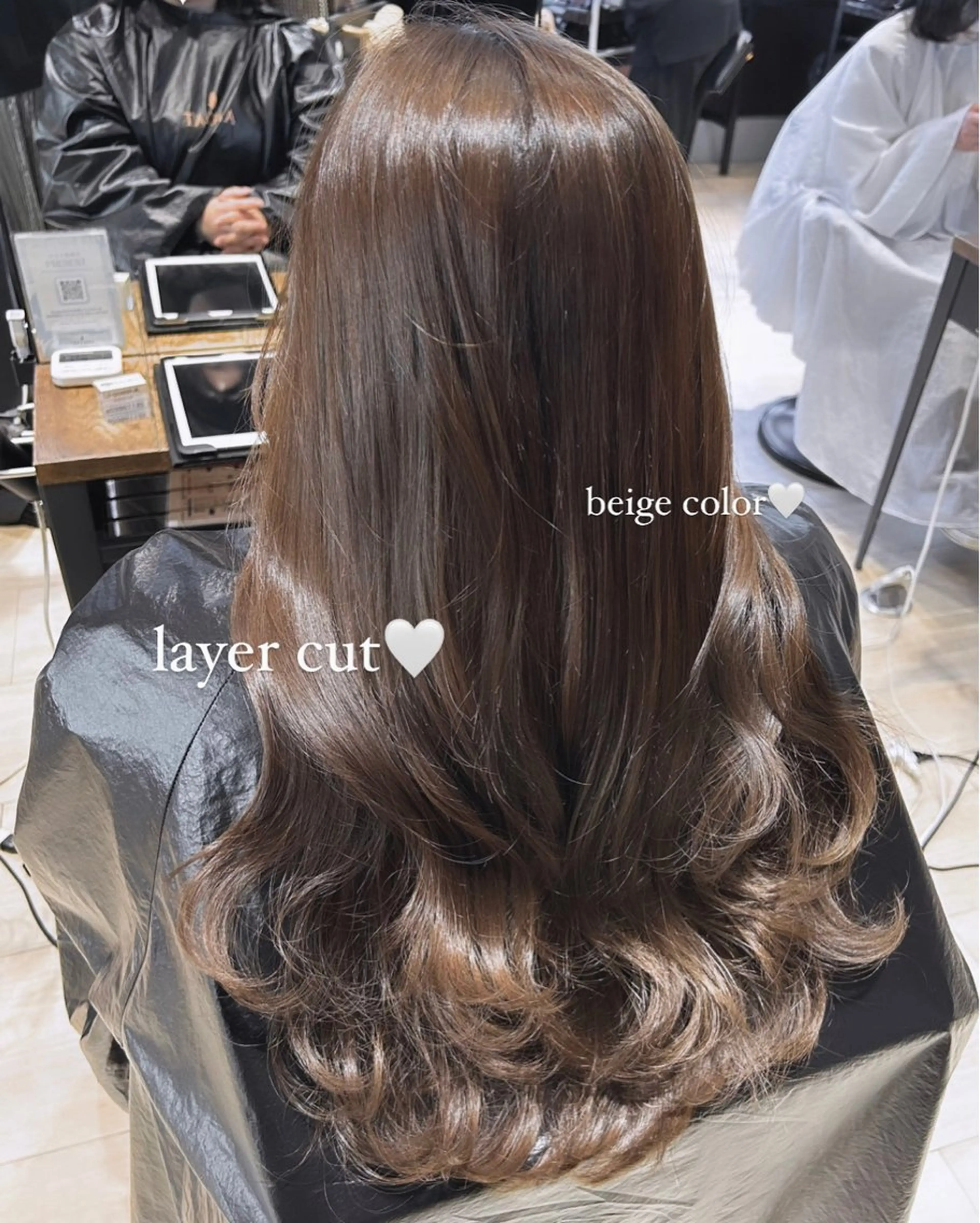 ロング カラー 透明感カラー イルミナカラー 顔周りカット ハイレイヤー 韓国風ヘア カット ヘアカラー トリートメント 🍼顔周りカット/ レイヤー/小川華奈のヘアスタイル