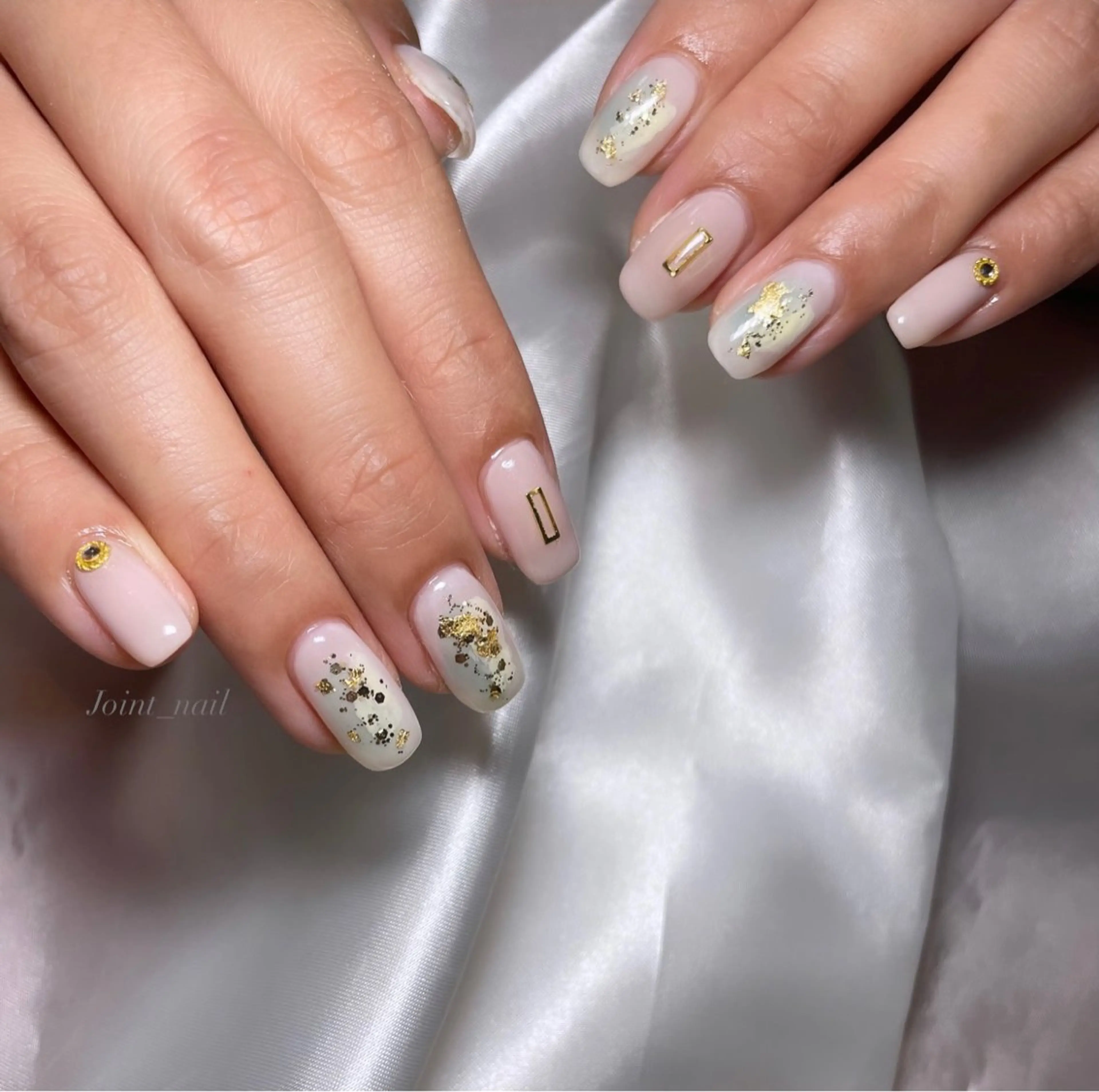 ネイル ホワイト ハンドネイル Joint_ nailのネイルデザイン