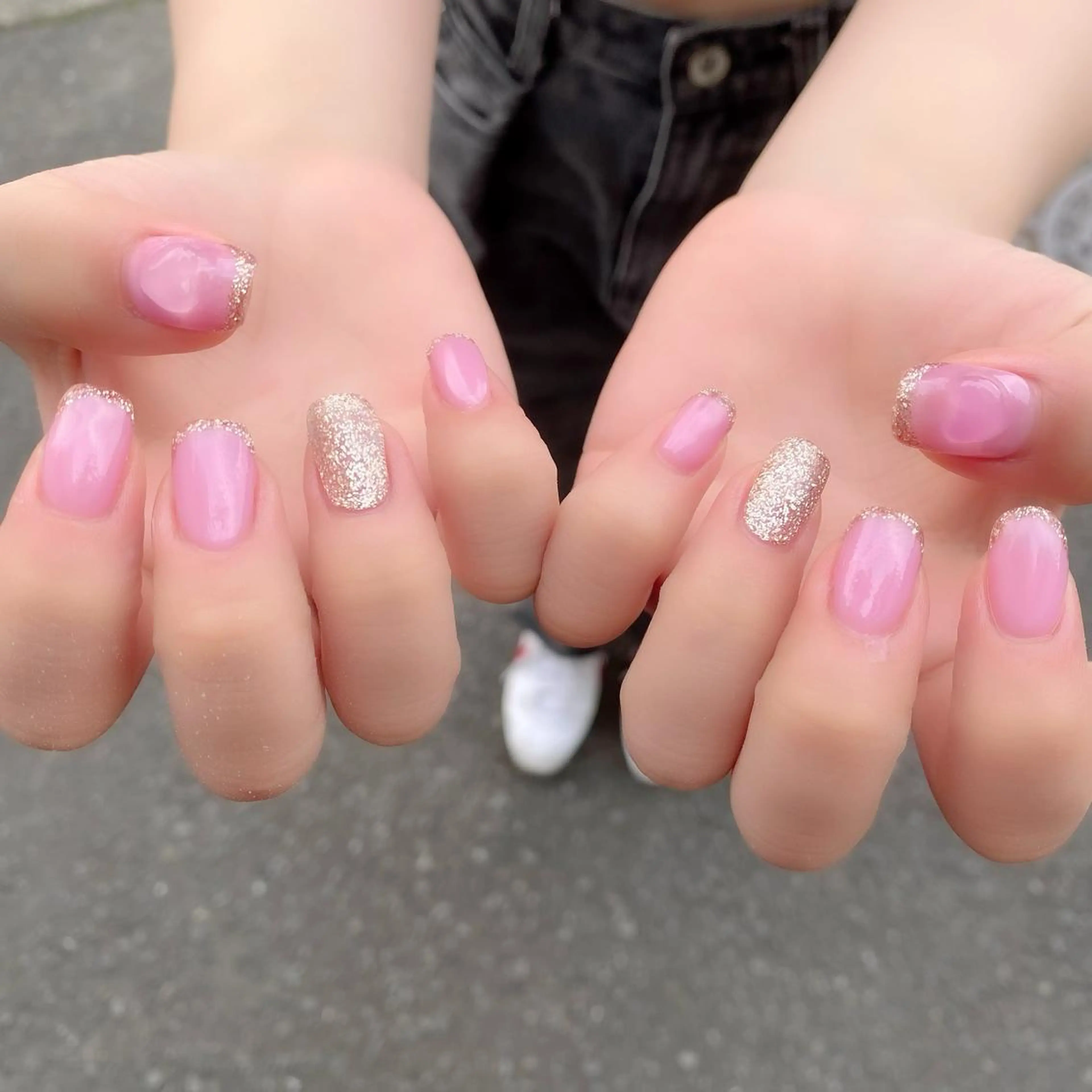 ネイル ブラウン ハート ピンク パープル スクエアネイル Salon Ｋのネイルデザイン