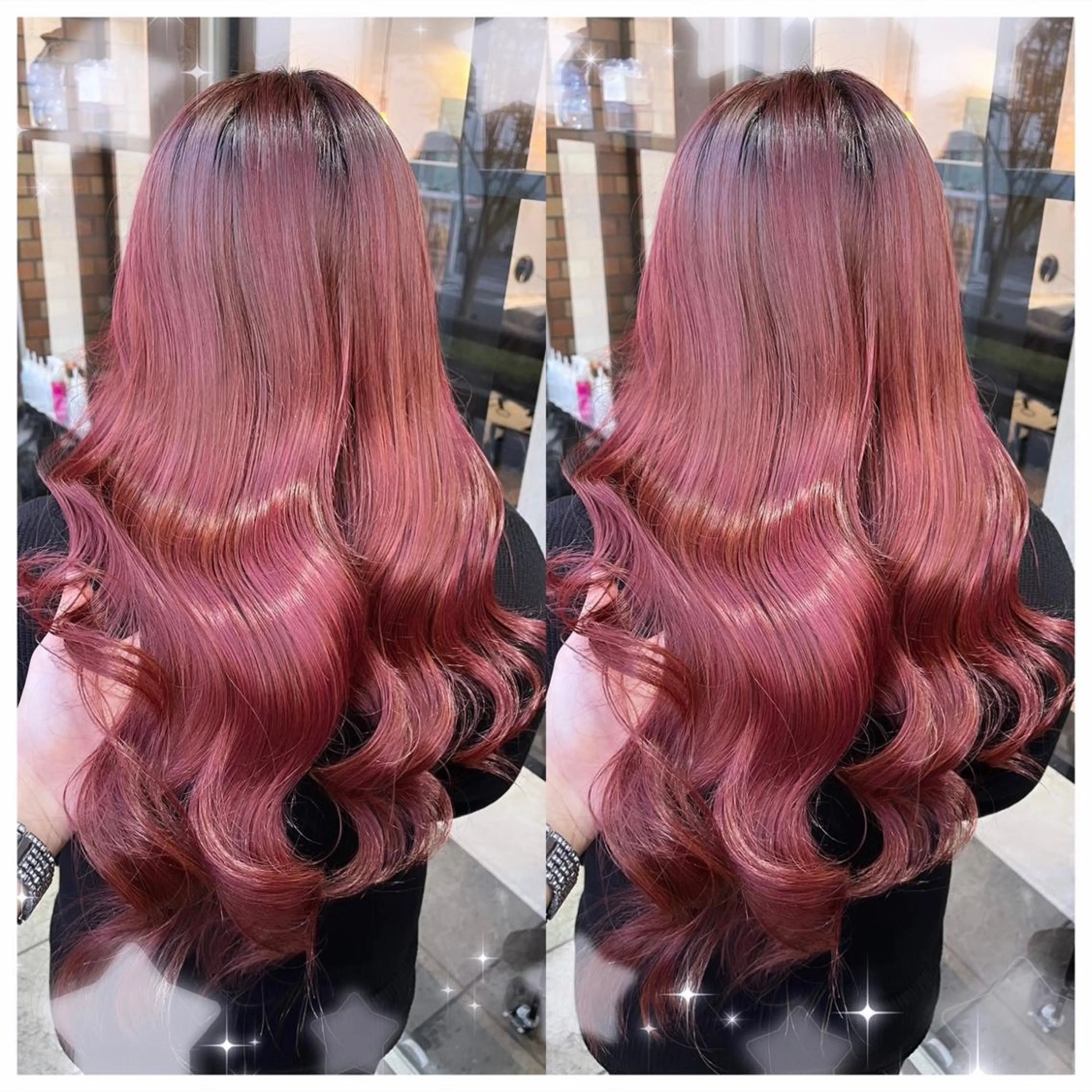 ロング カラー シールエクステ バレイヤージュ 黒髪 ブリーチ ブルーカラー セキグチ💞 lilaのマツエク・マツパデザイン