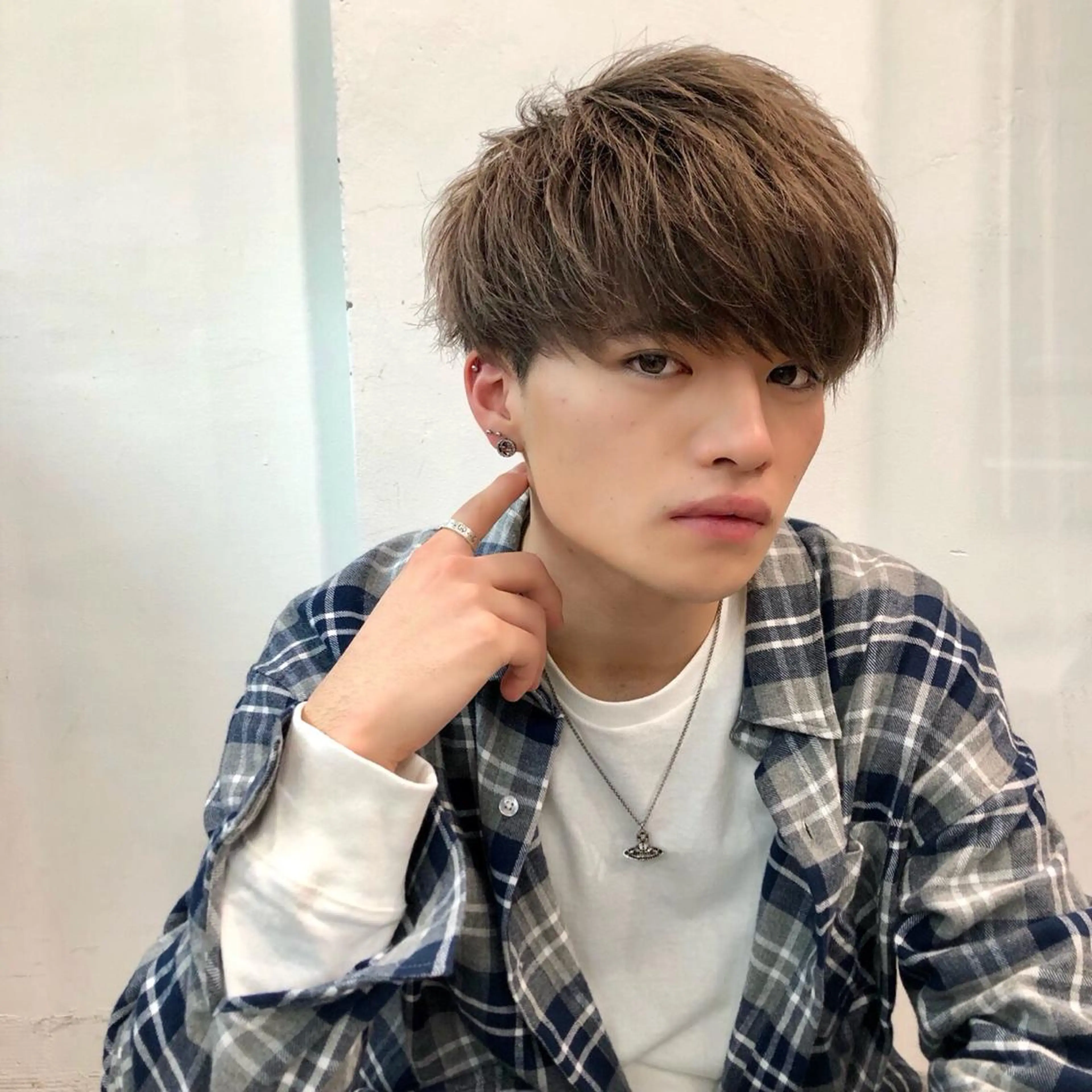 ミディアム カラー ヘアアレンジ カット ヘアカラー トリートメント ヘッドスパ ヘアセット ✨【公式】渋谷メンズ サロン BLUCK✨のヘアスタイル